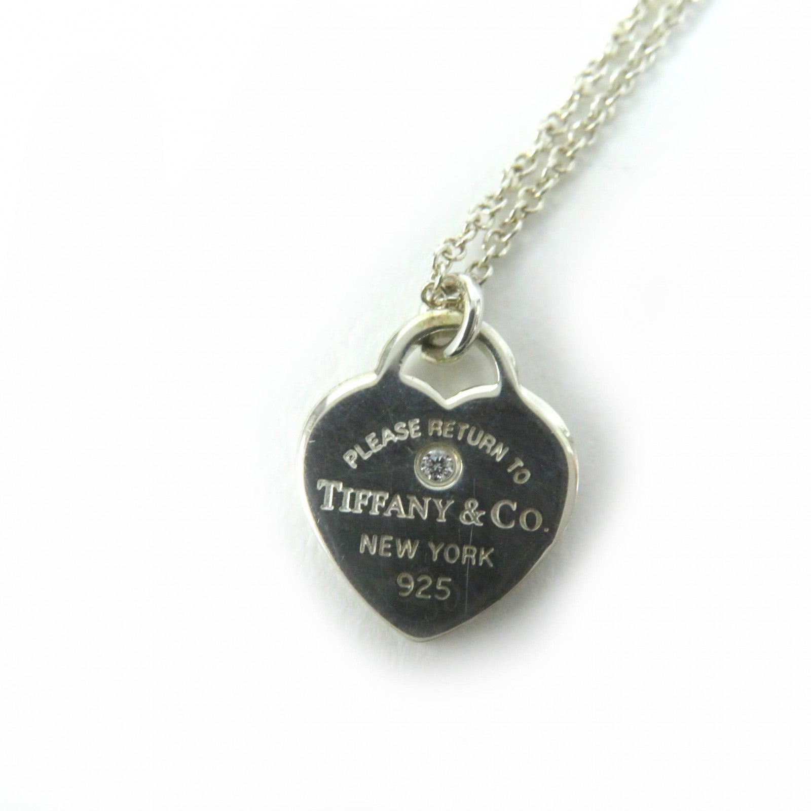 Tiffany & Co Mini Double Heart Tag Necklace AG925