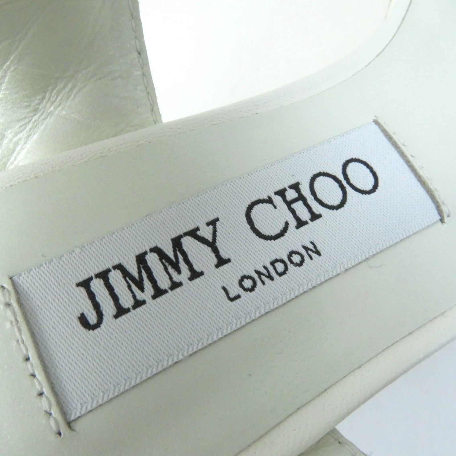 Jimmy Choo BLAIR Logo Embossed Leather Sandals