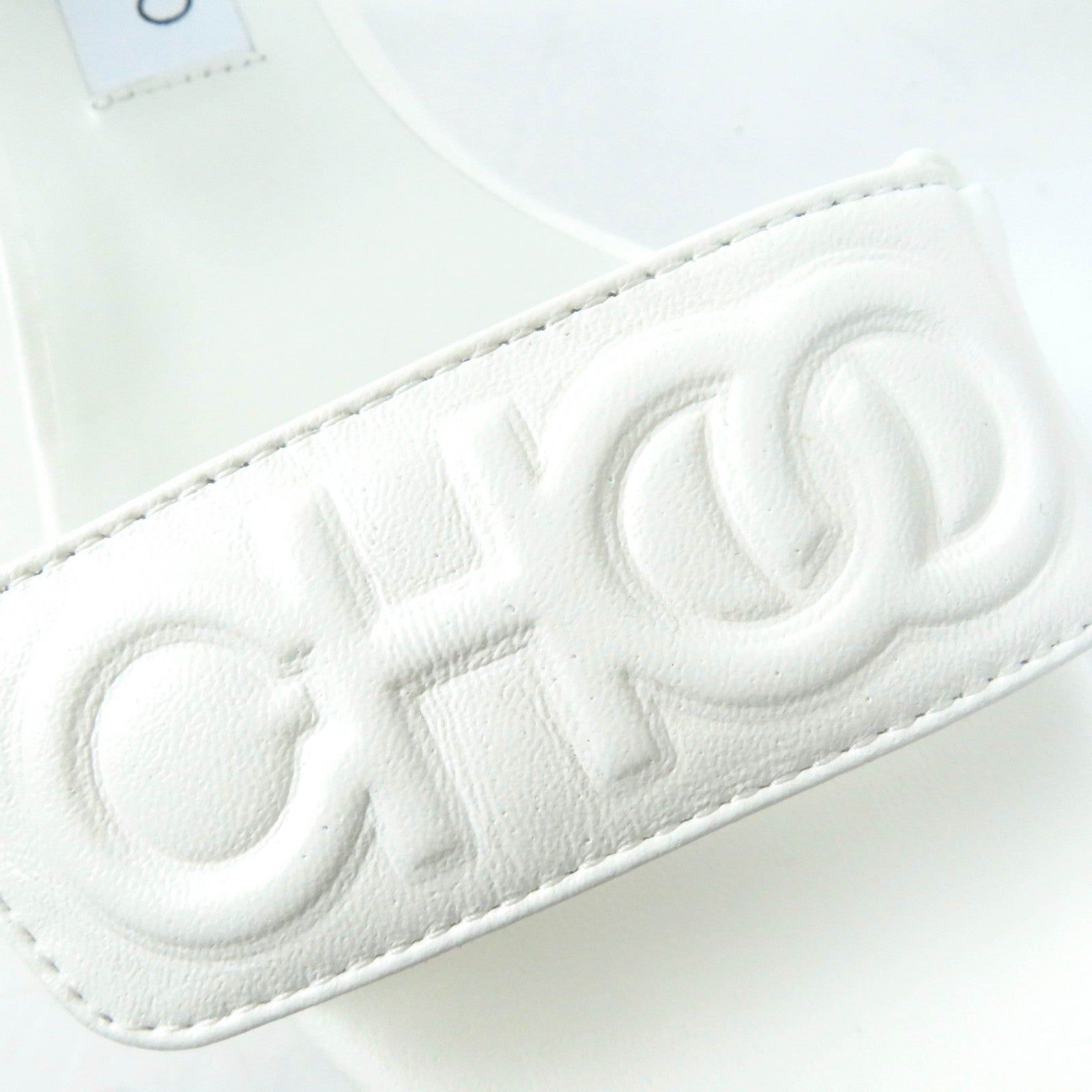 Jimmy Choo BLAIR Logo Embossed Leather Sandals