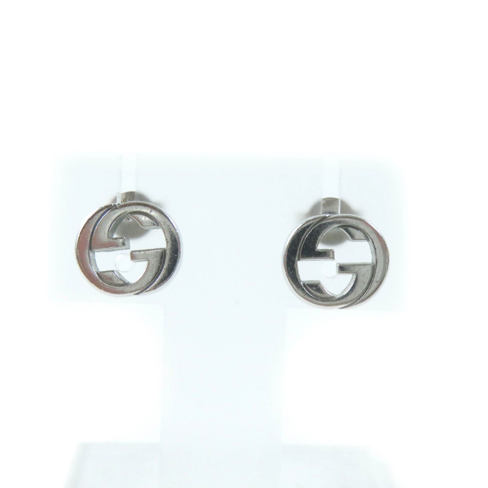 GUCCI AG925 Silver Interlocking G Earrings