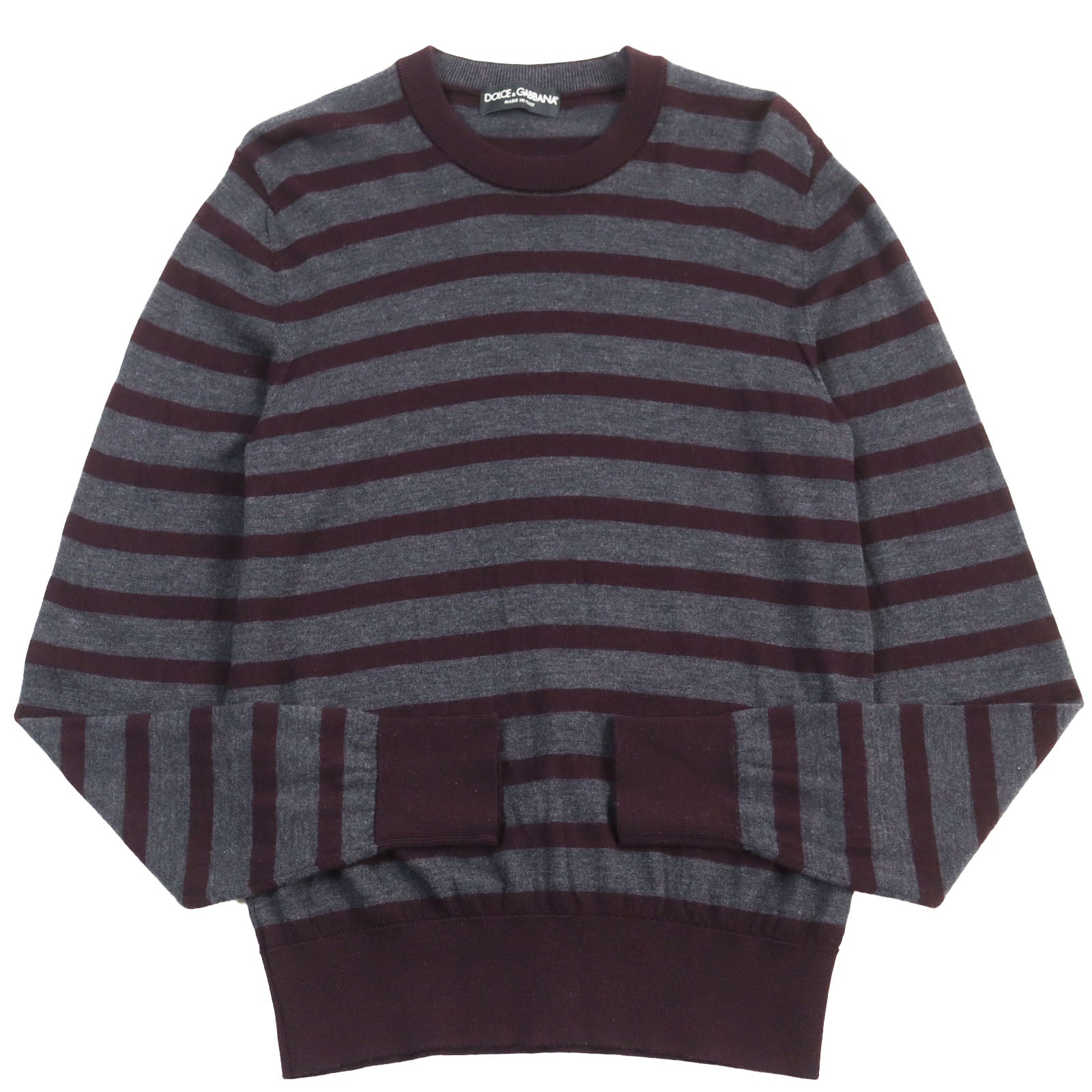 Dolce & Gabbana Wool Border Pattern Knit Sweater