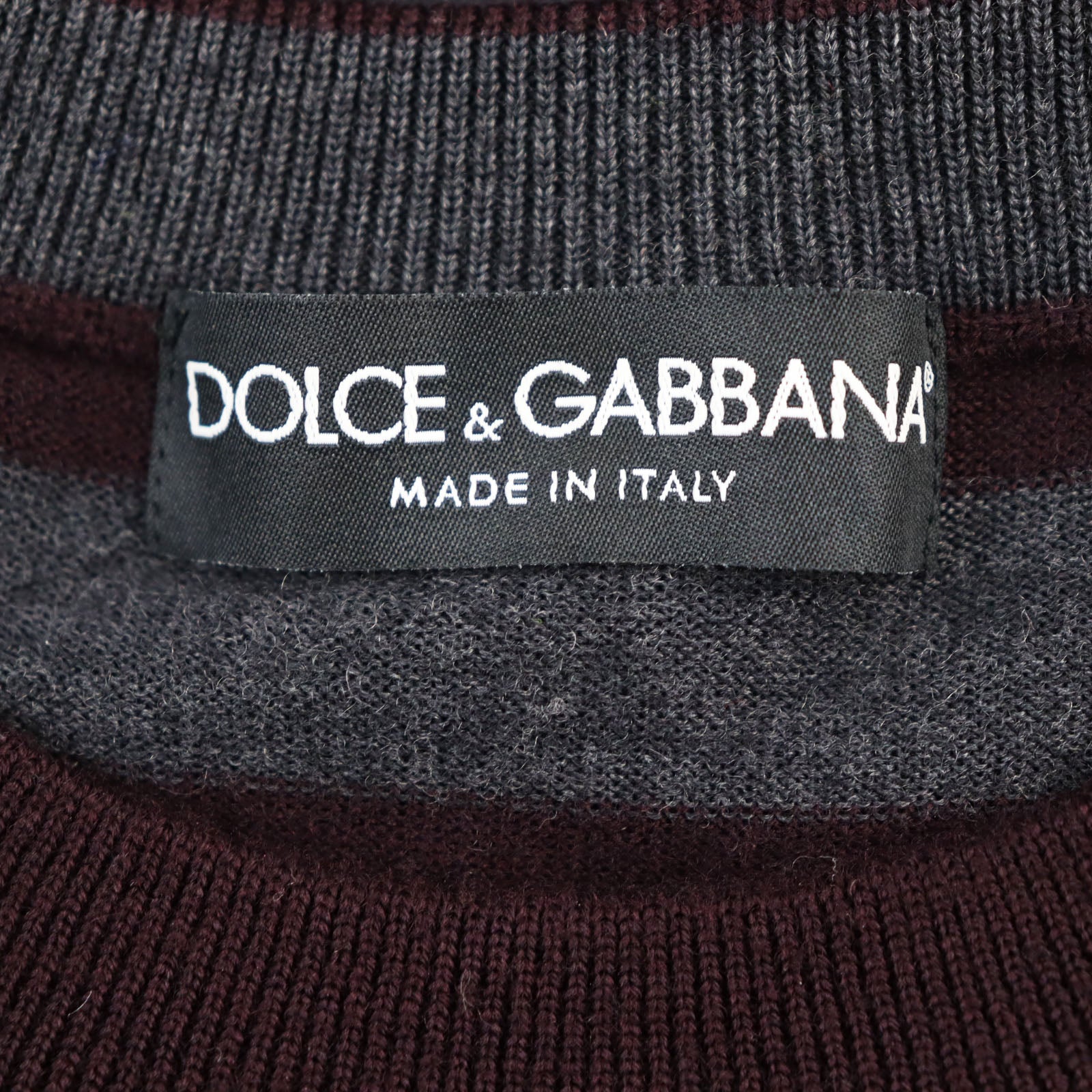 Dolce & Gabbana Wool Border Pattern Knit Sweater