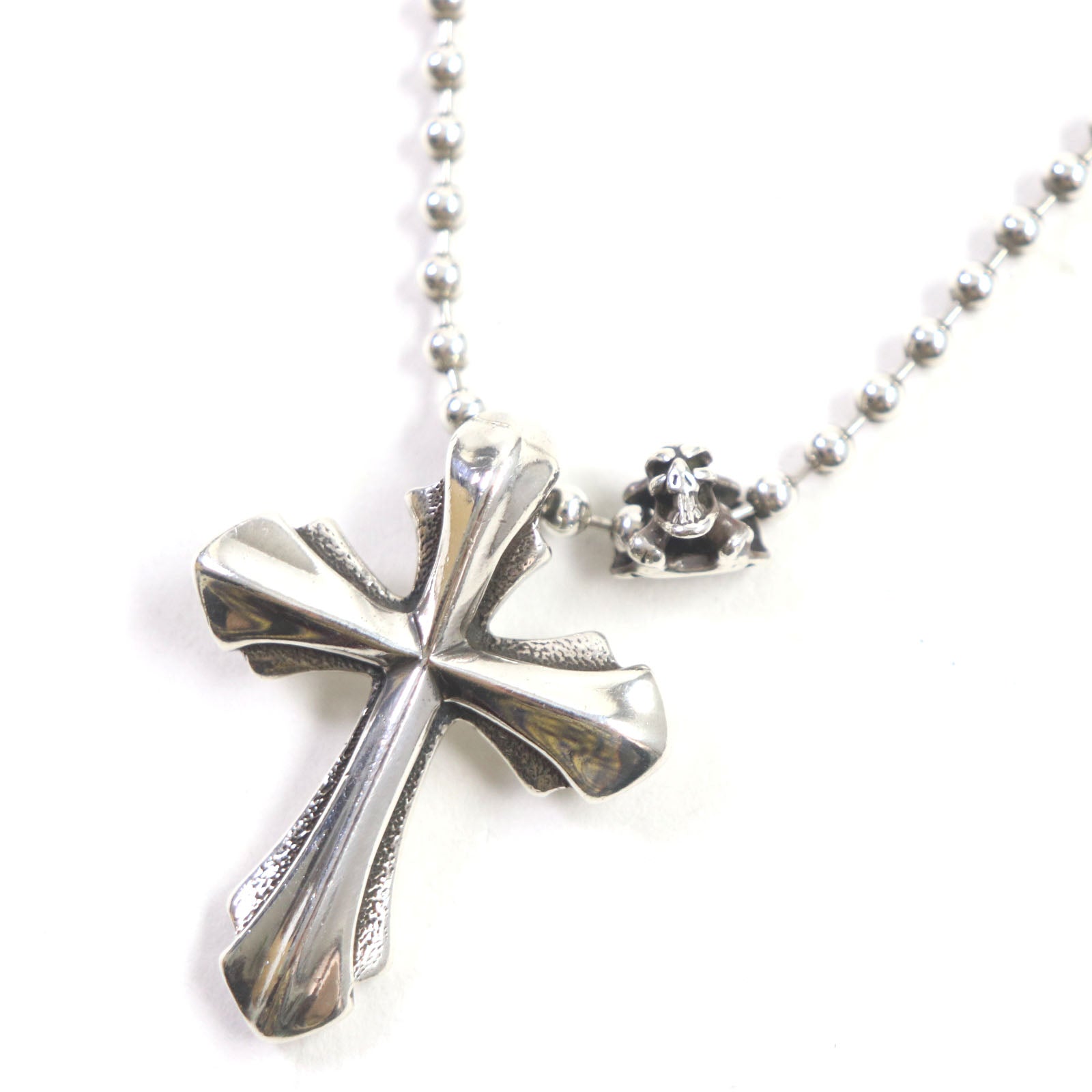 SV925 Cross Pendant Ball Chain Necklace