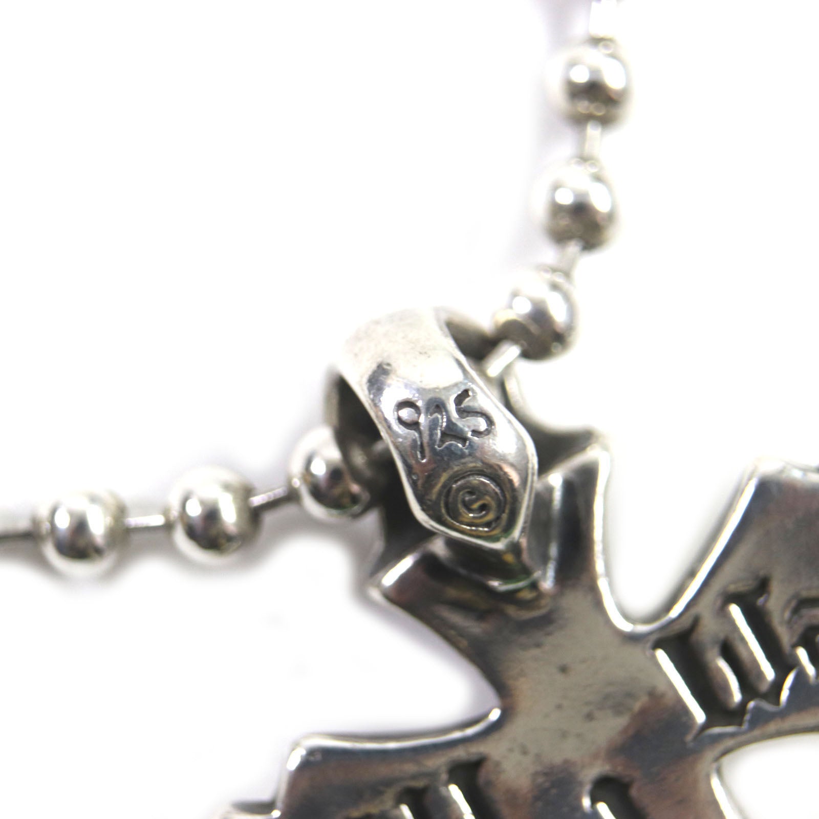 SV925 Cross Pendant Ball Chain Necklace