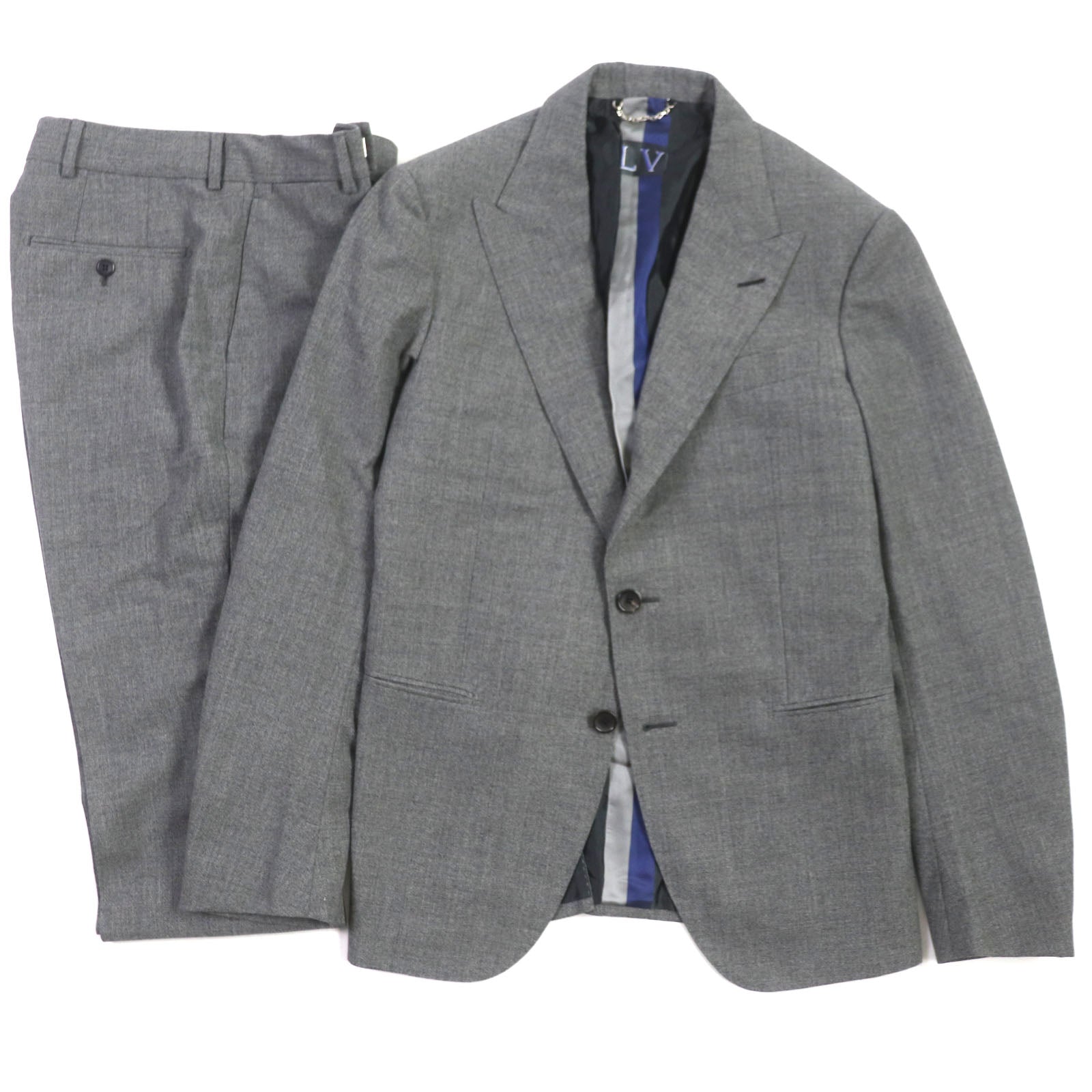 Louis Vuitton Wool Cotton Logo Suit Set Gray 48