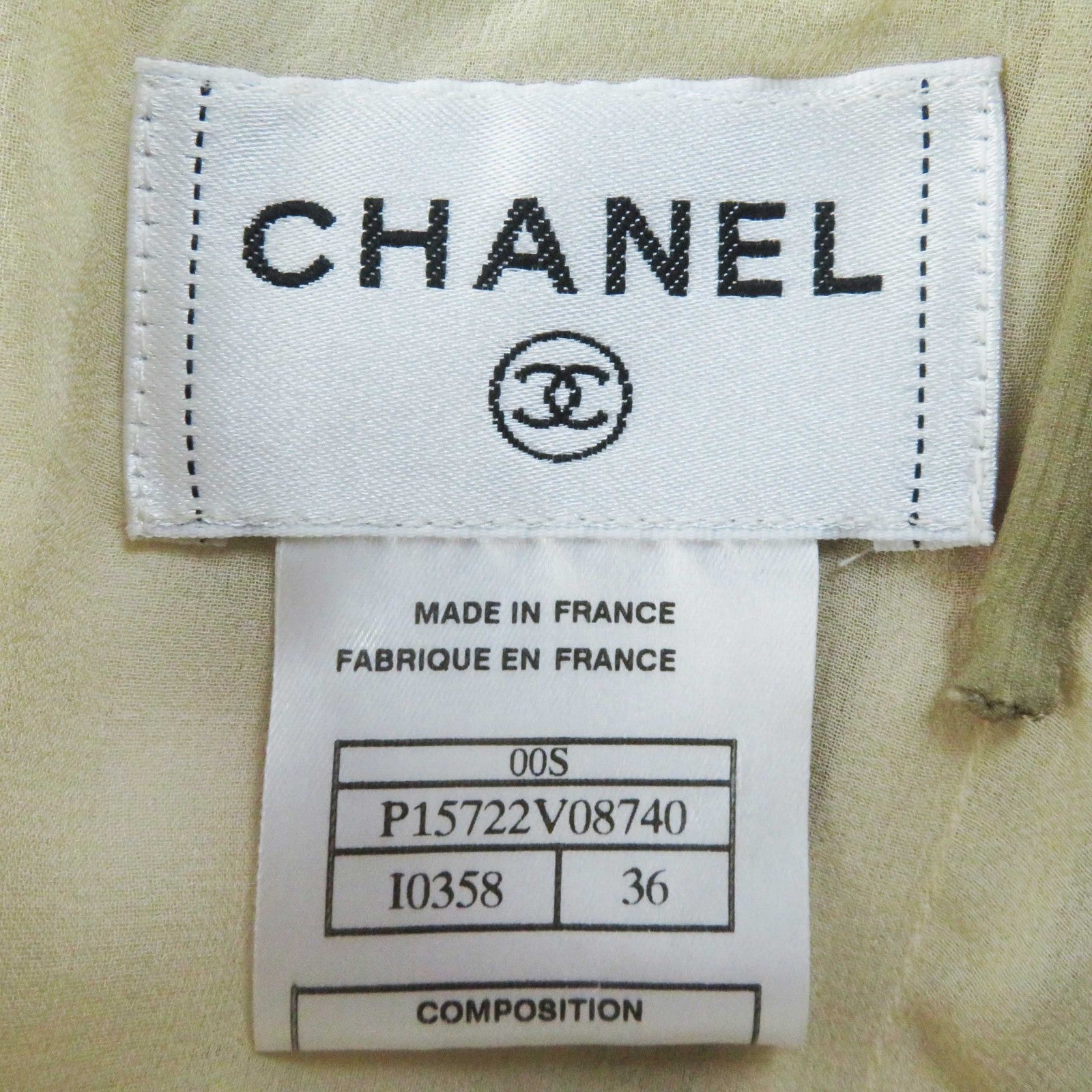 Chanel Silk Pleated Cami Dress Khaki Beige 36