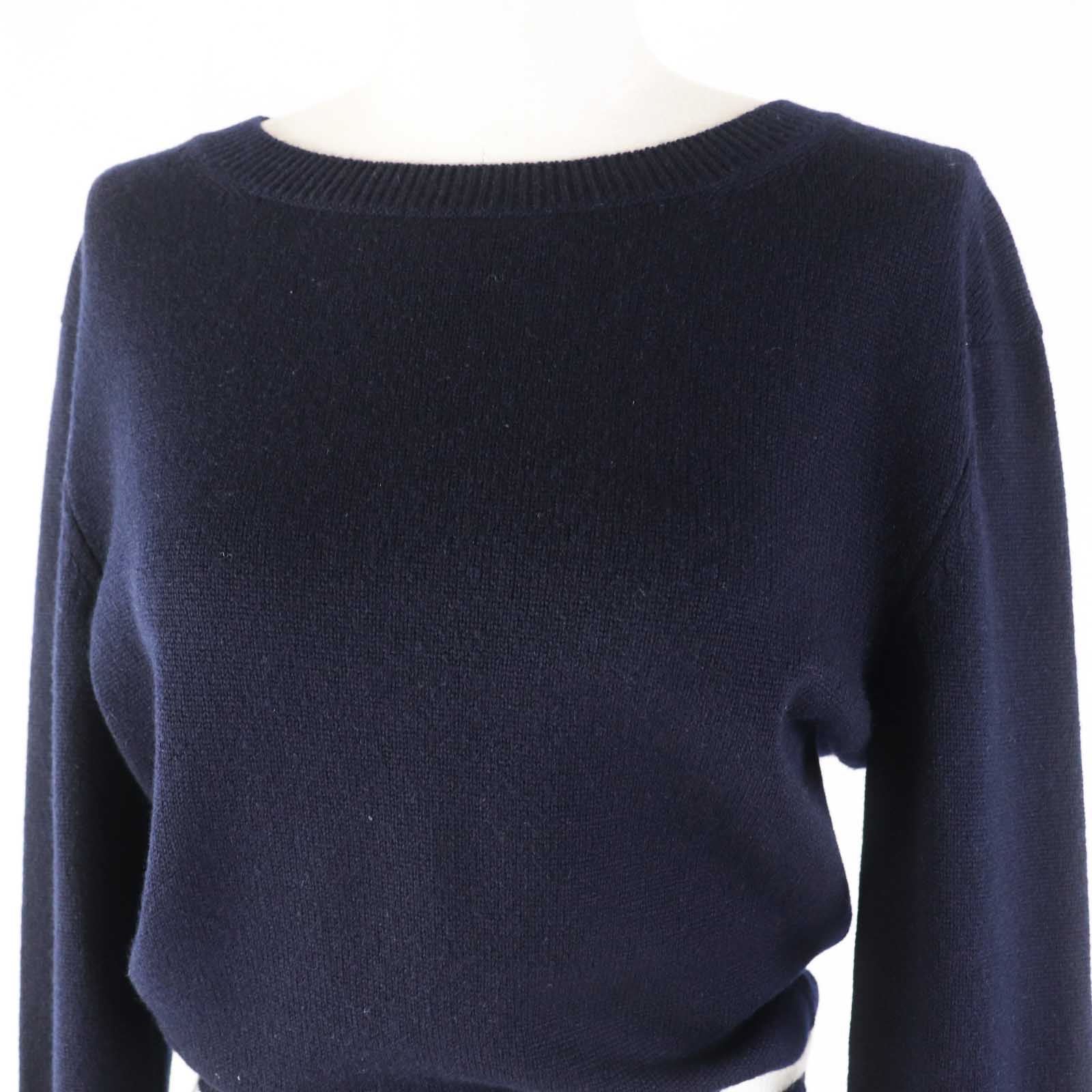 Chanel Cashmere Dress P55370 Navy 38