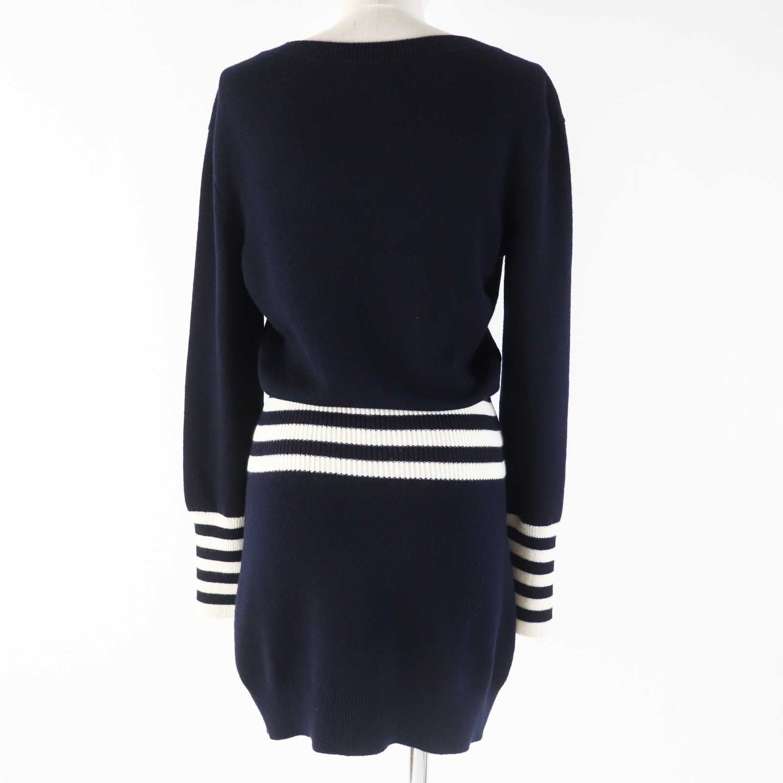 Chanel Cashmere Dress P55370 Navy 38