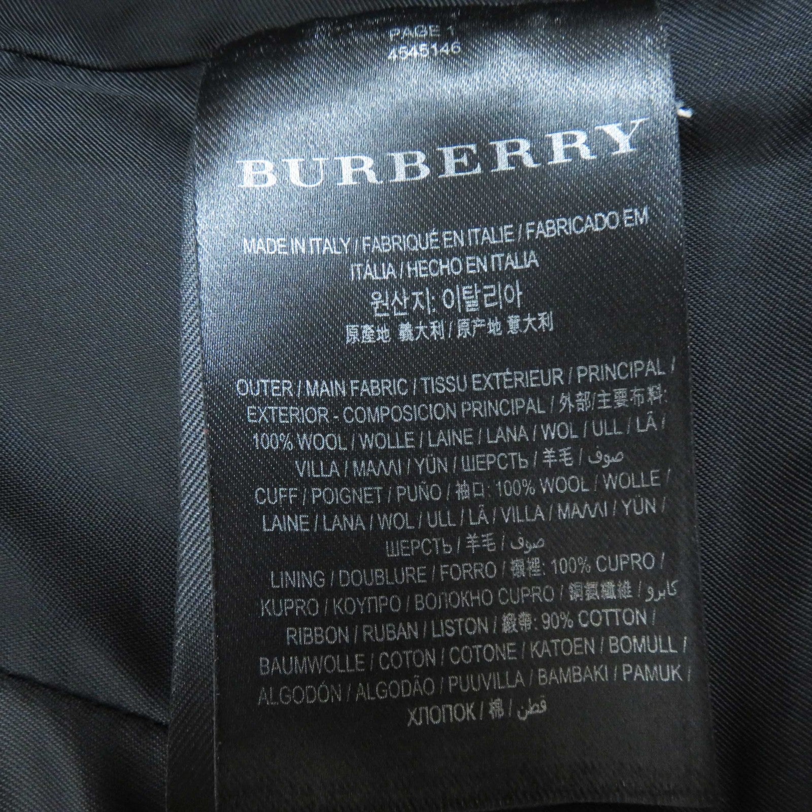 Burberry Wool Military Napoleon Jacket Navy 36