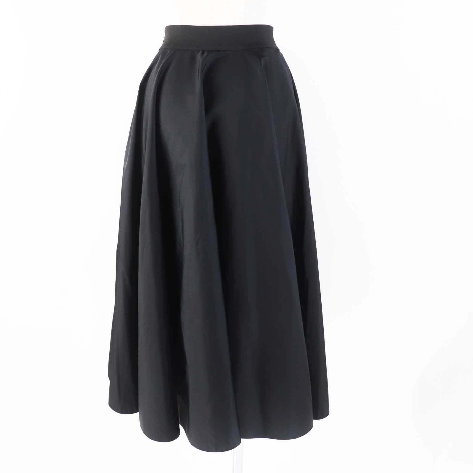 Prada Polyamide Leather Flare Skirt Black 38