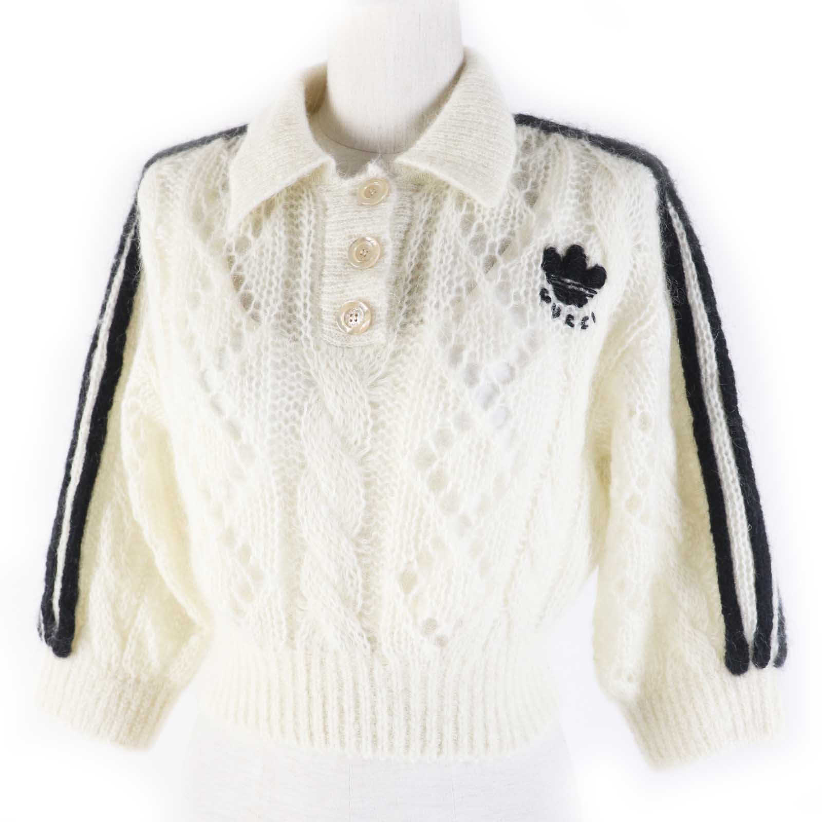 GUCCI adidas Mohair Nylon Wool Buttoned Knit XS