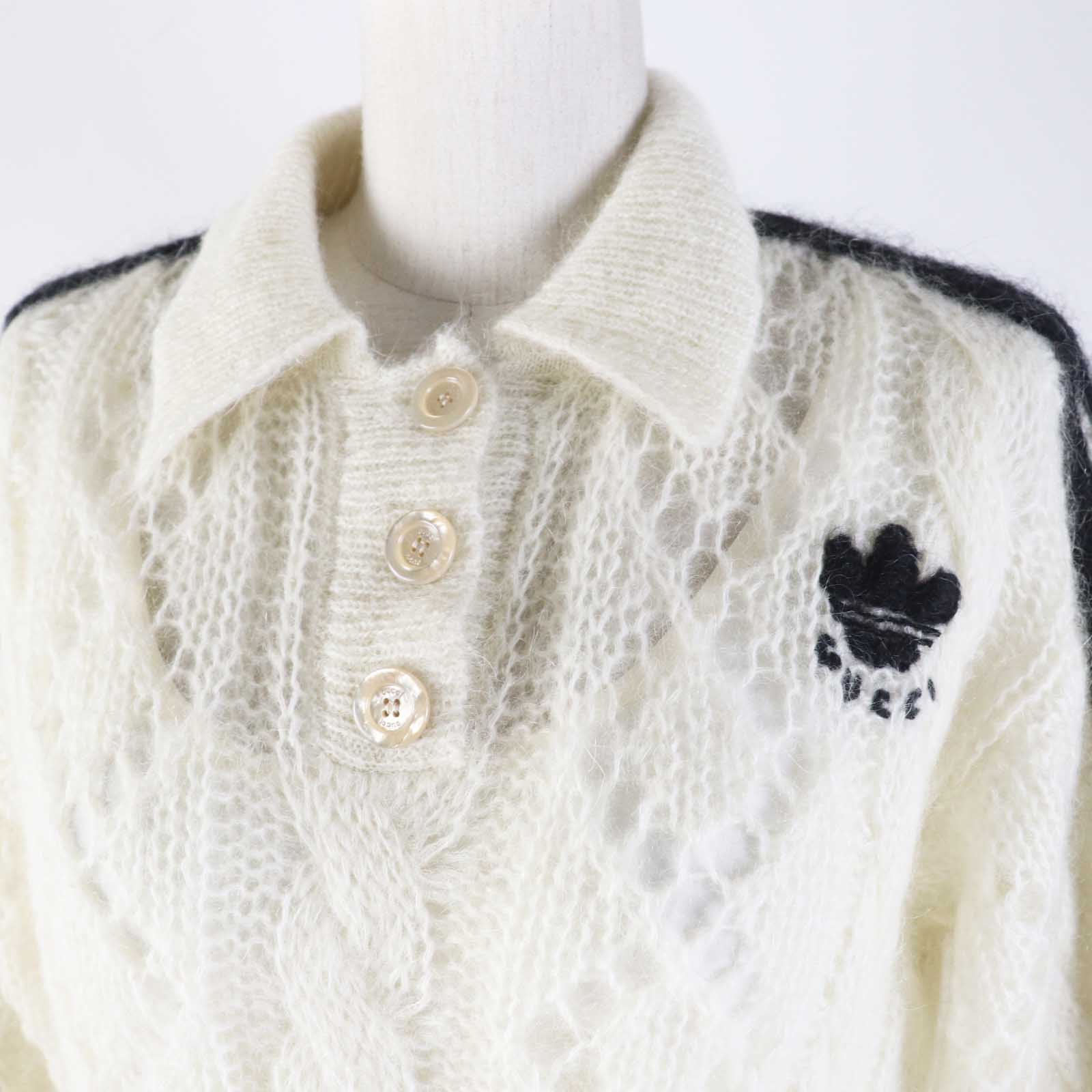 GUCCI adidas Mohair Nylon Wool Buttoned Knit XS