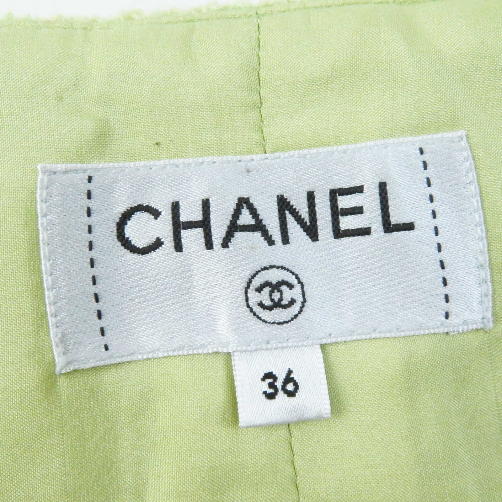 Chanel Tweed Skirt Wool Silk Coco Mark Button