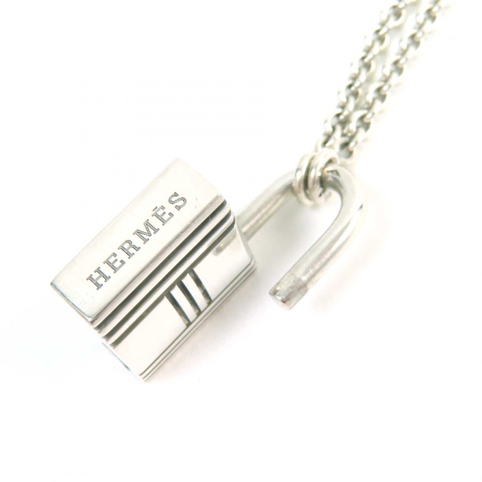 Hermes AG925 Cadena Padlock Pendant Necklace