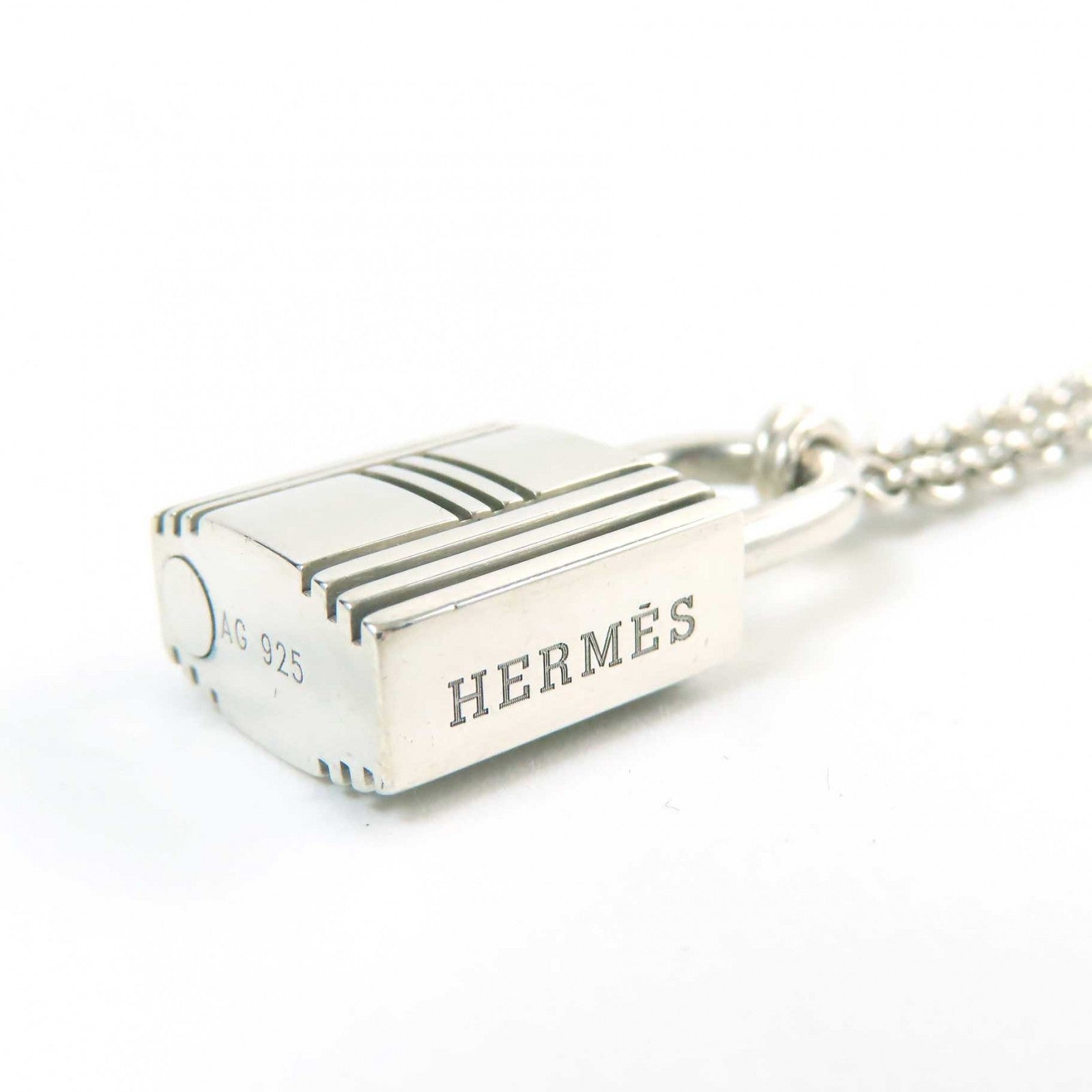 Hermes AG925 Cadena Padlock Pendant Necklace