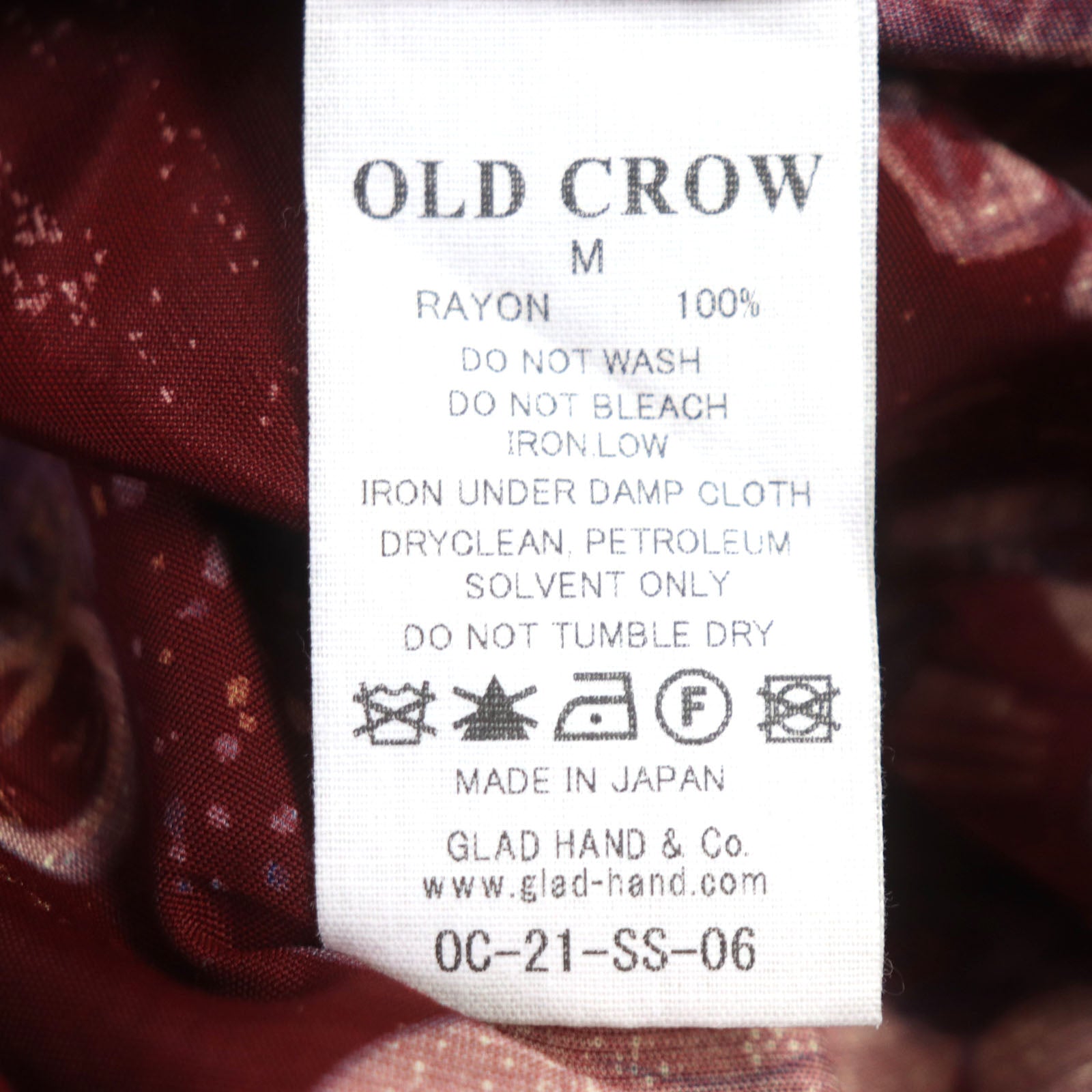 Old Crow Rayon Long Sleeve Shirt Bordeaux M