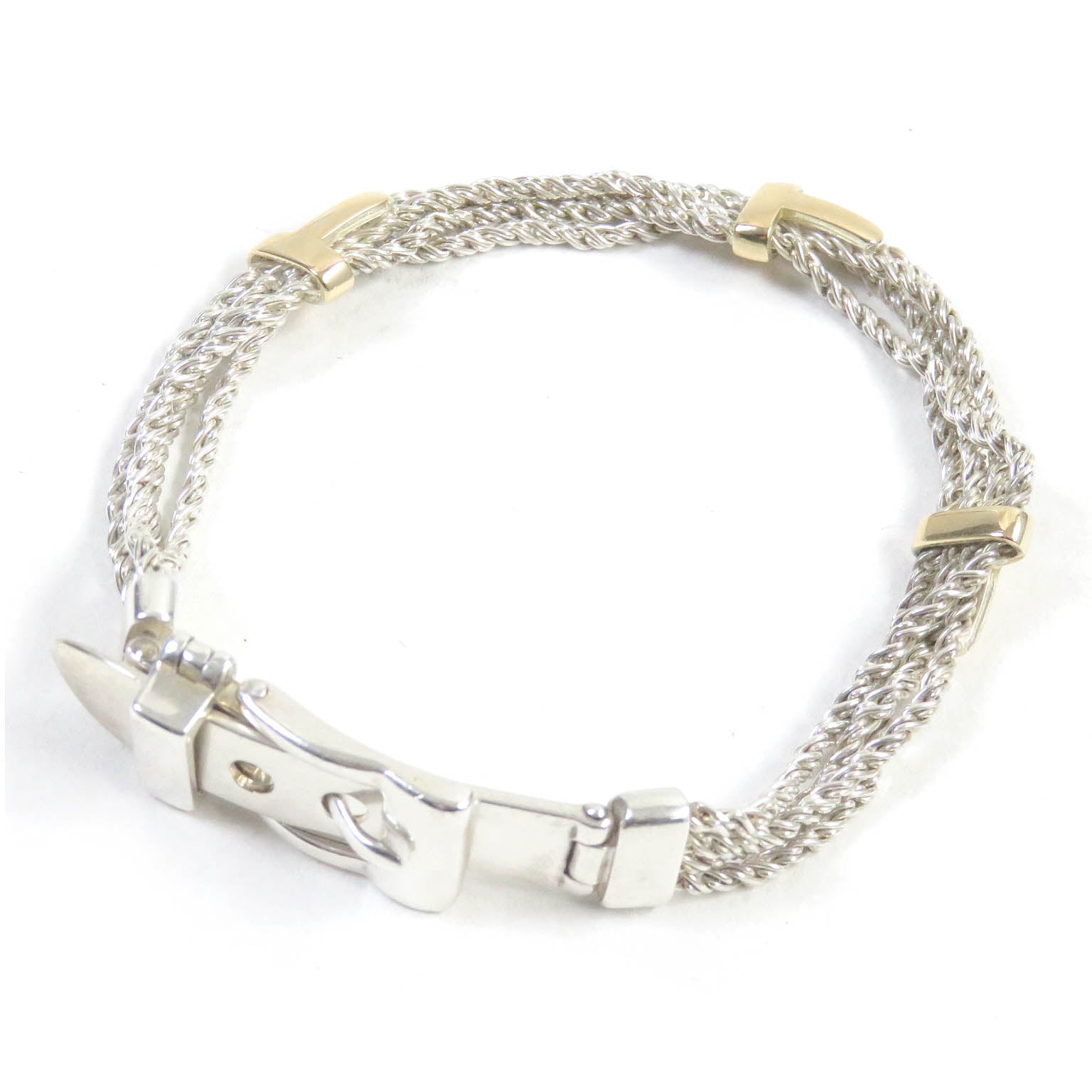 Tiffany & Co T Logo Chain Bracelet Silver Gold