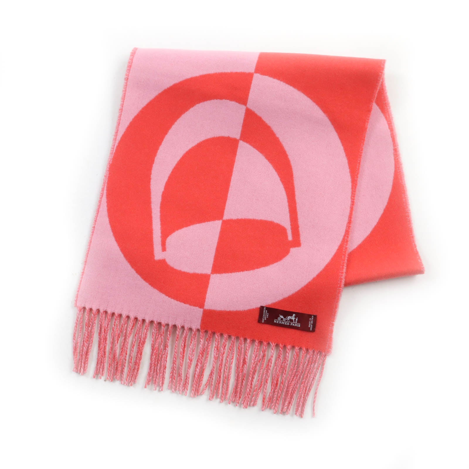 HERMES 100% Cashmere Scarf with Fringe