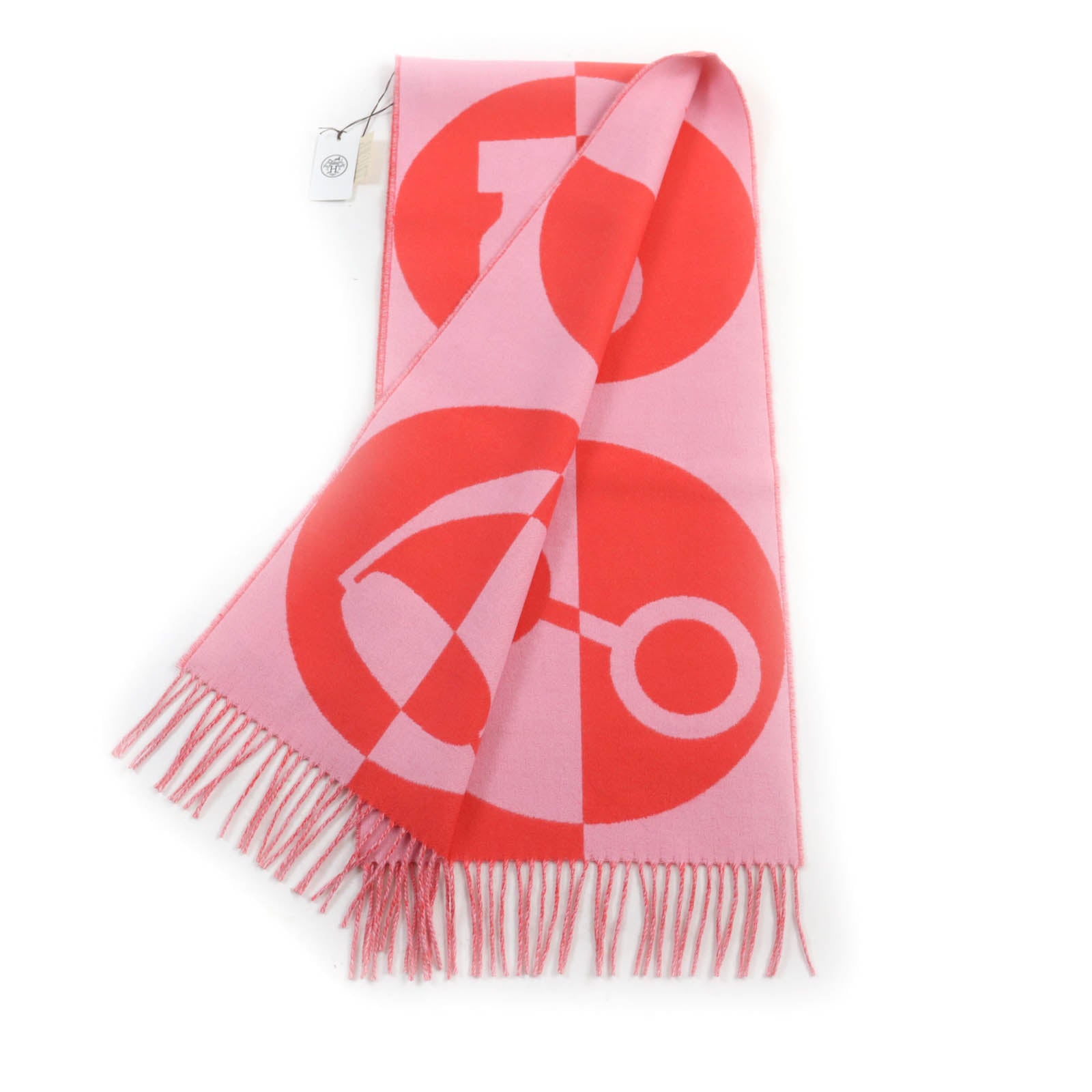 HERMES 100% Cashmere Scarf with Fringe