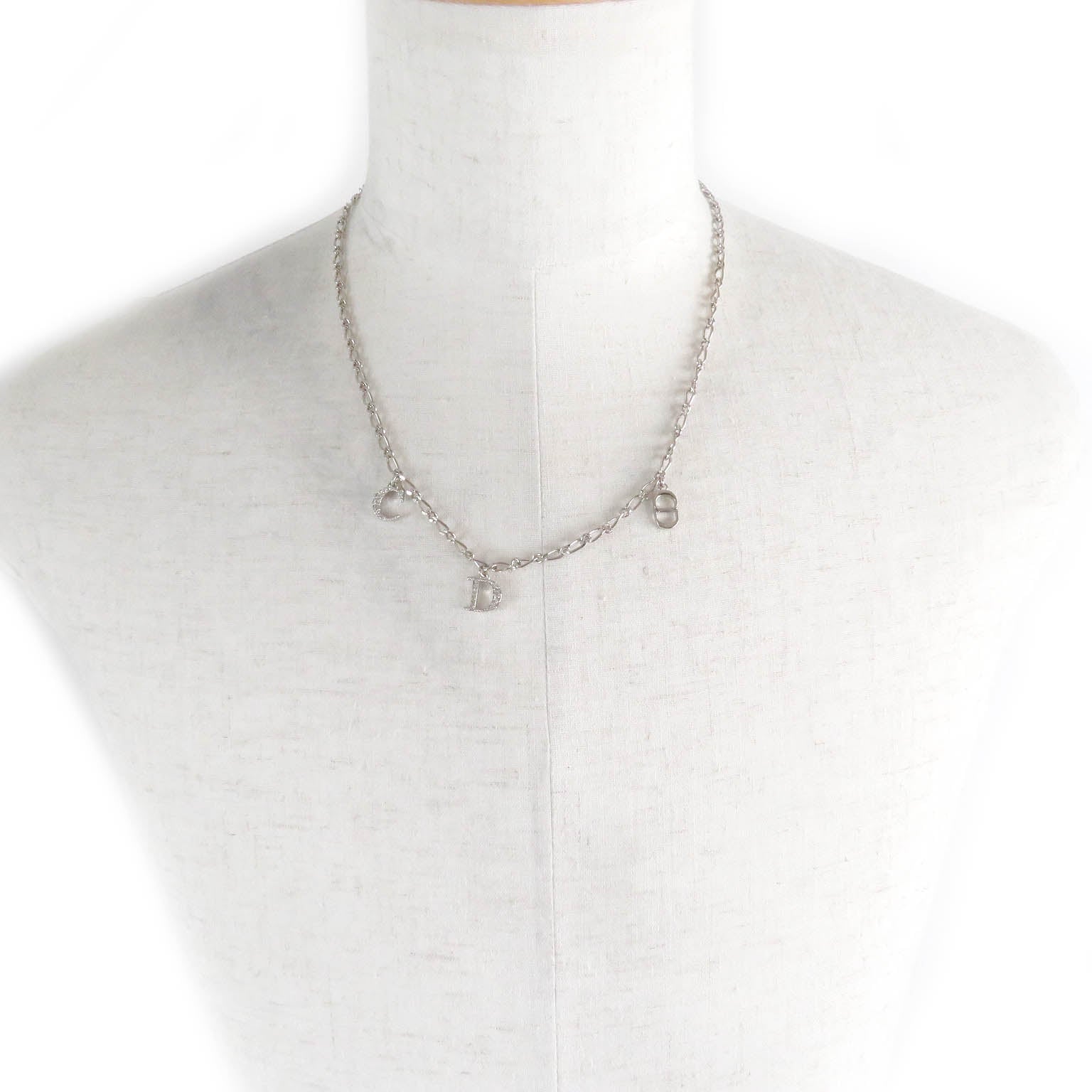 Dior CD Logo Rhinestone Chain Necklace