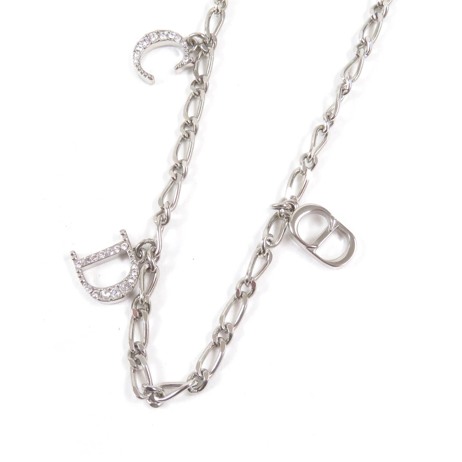 Dior CD Logo Rhinestone Chain Necklace