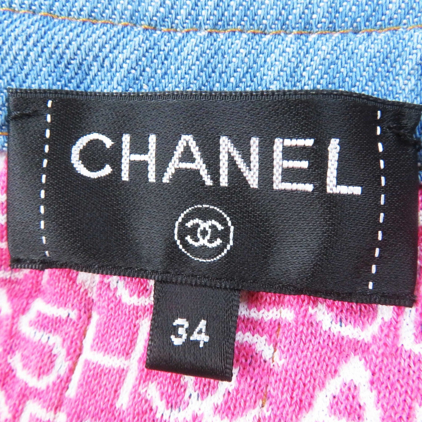 Chanel Cotton Viscose Rhinestone Button Denim Jacket