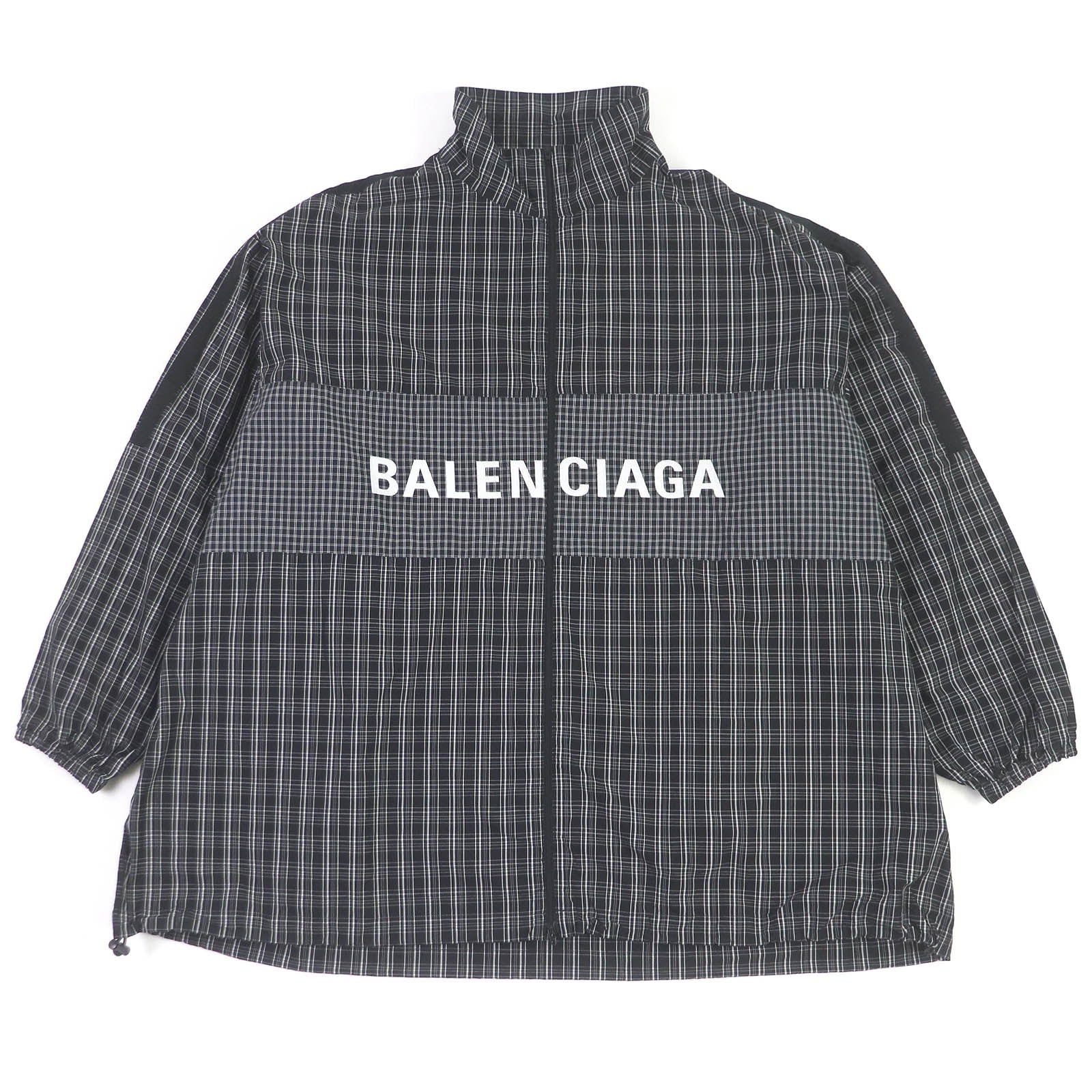 Balenciaga Logo Check Shirt Jacket Black