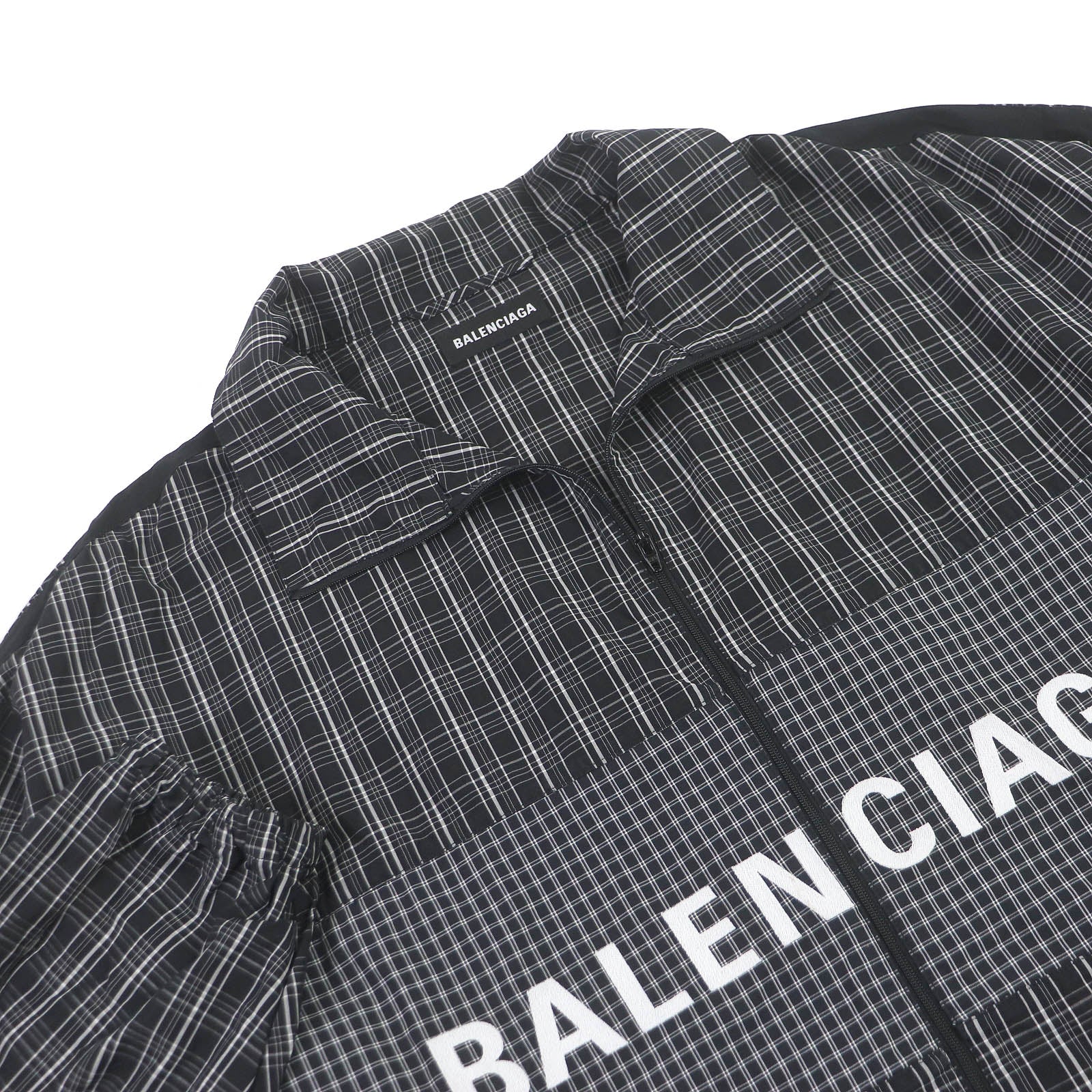 Balenciaga Logo Check Shirt Jacket Black