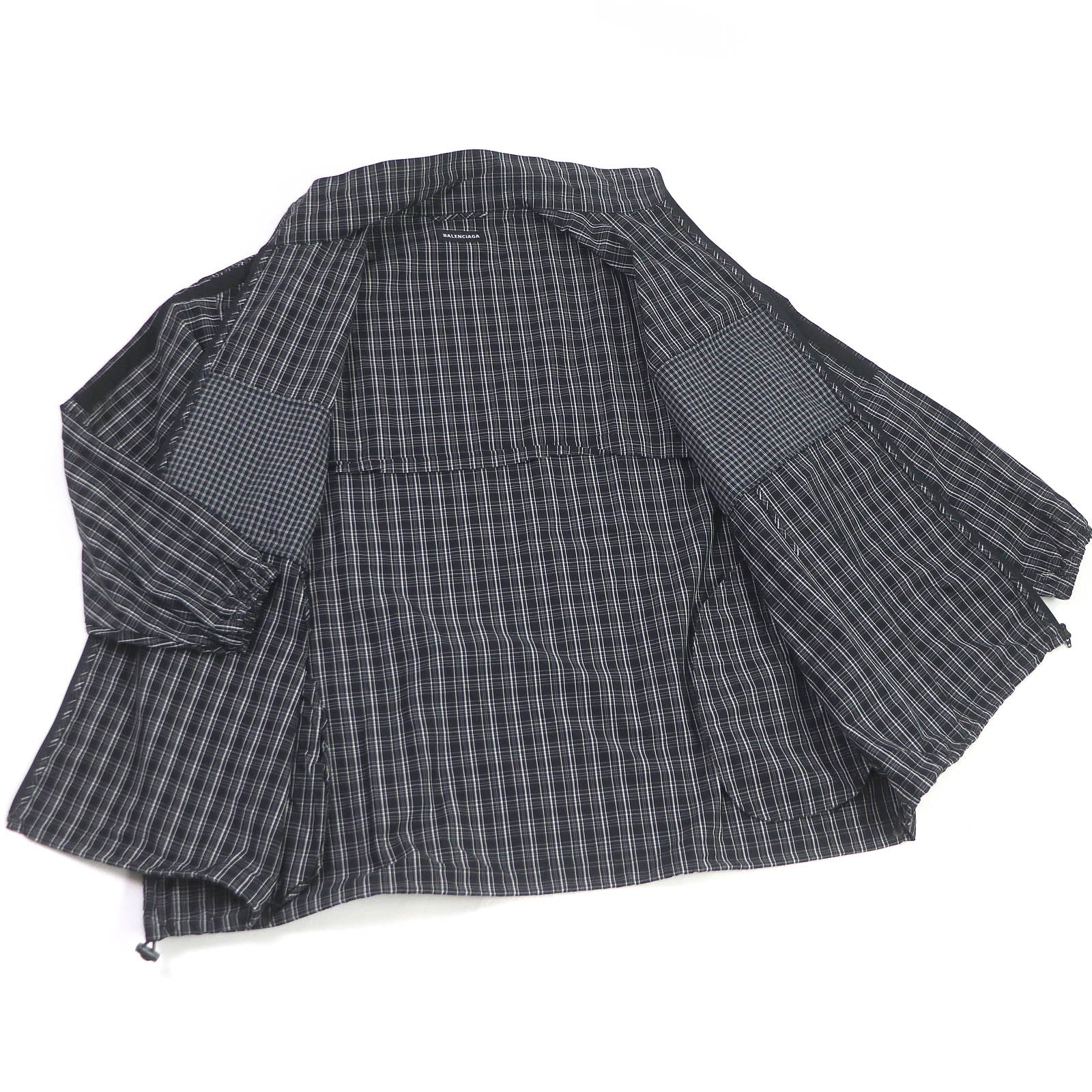 Balenciaga Logo Check Shirt Jacket Black