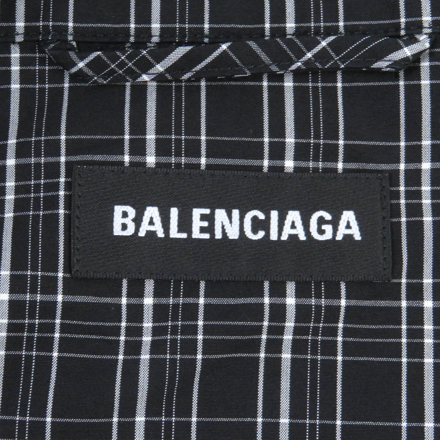 Balenciaga Logo Check Shirt Jacket Black