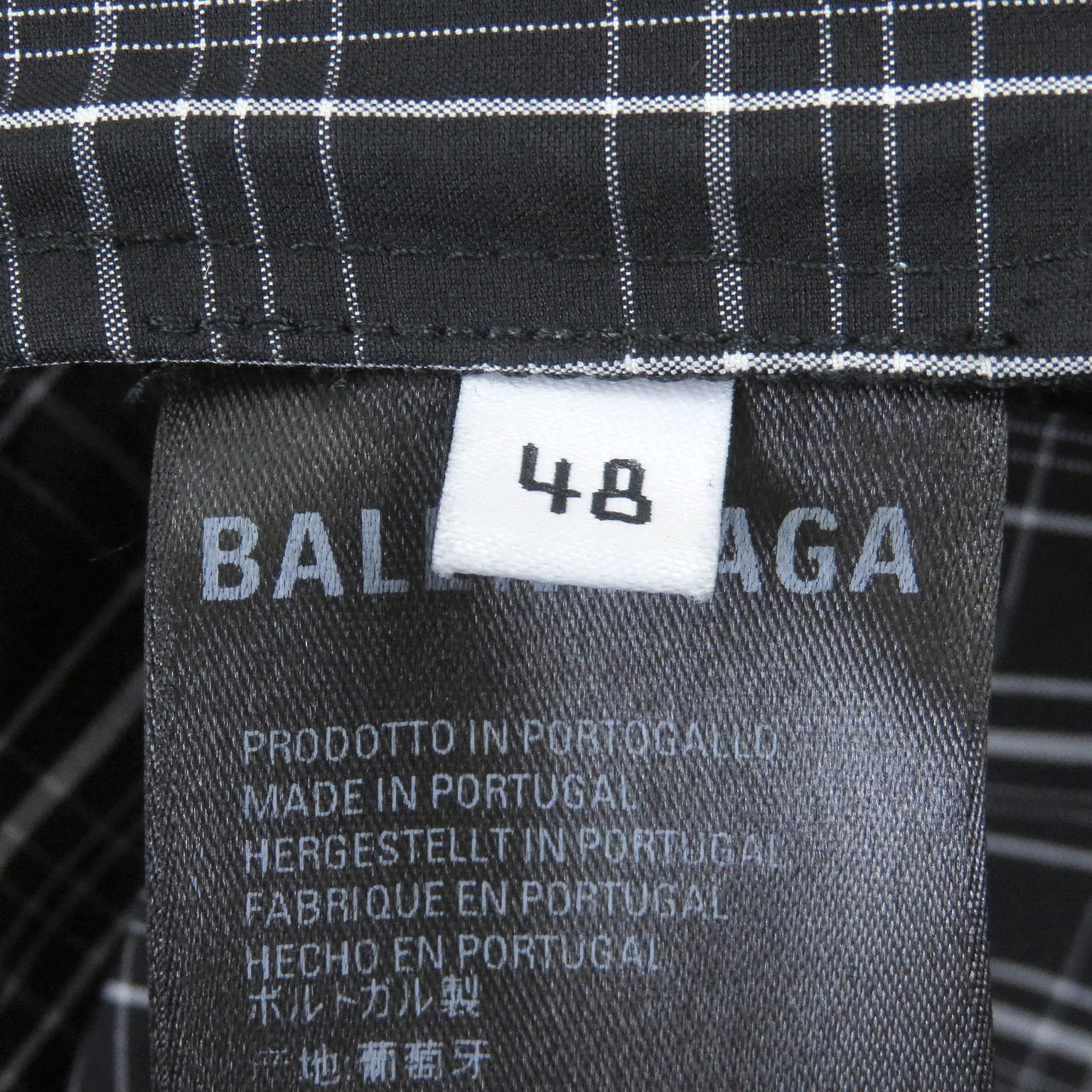 Balenciaga Logo Check Shirt Jacket Black