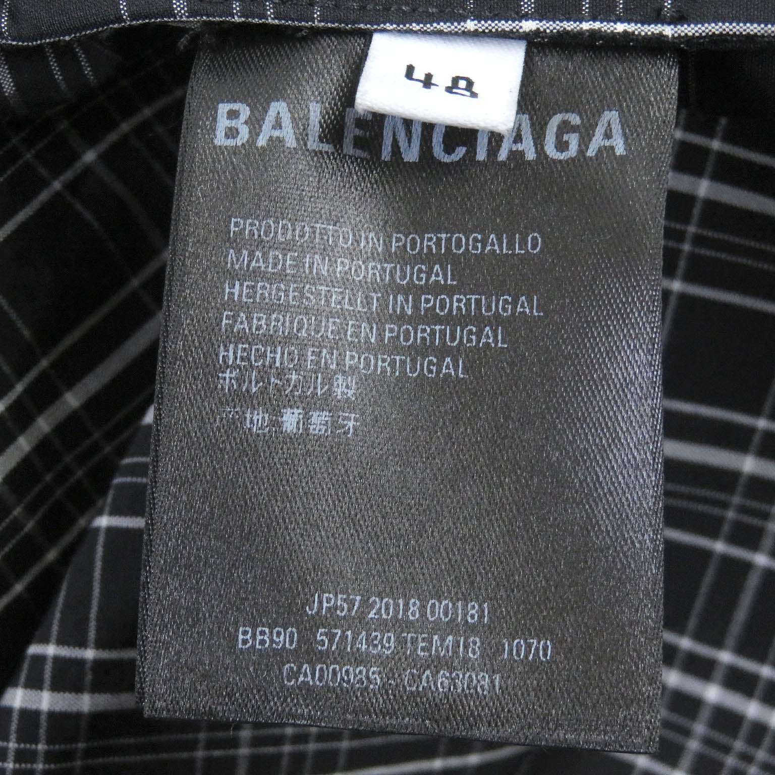 Balenciaga Logo Check Shirt Jacket Black