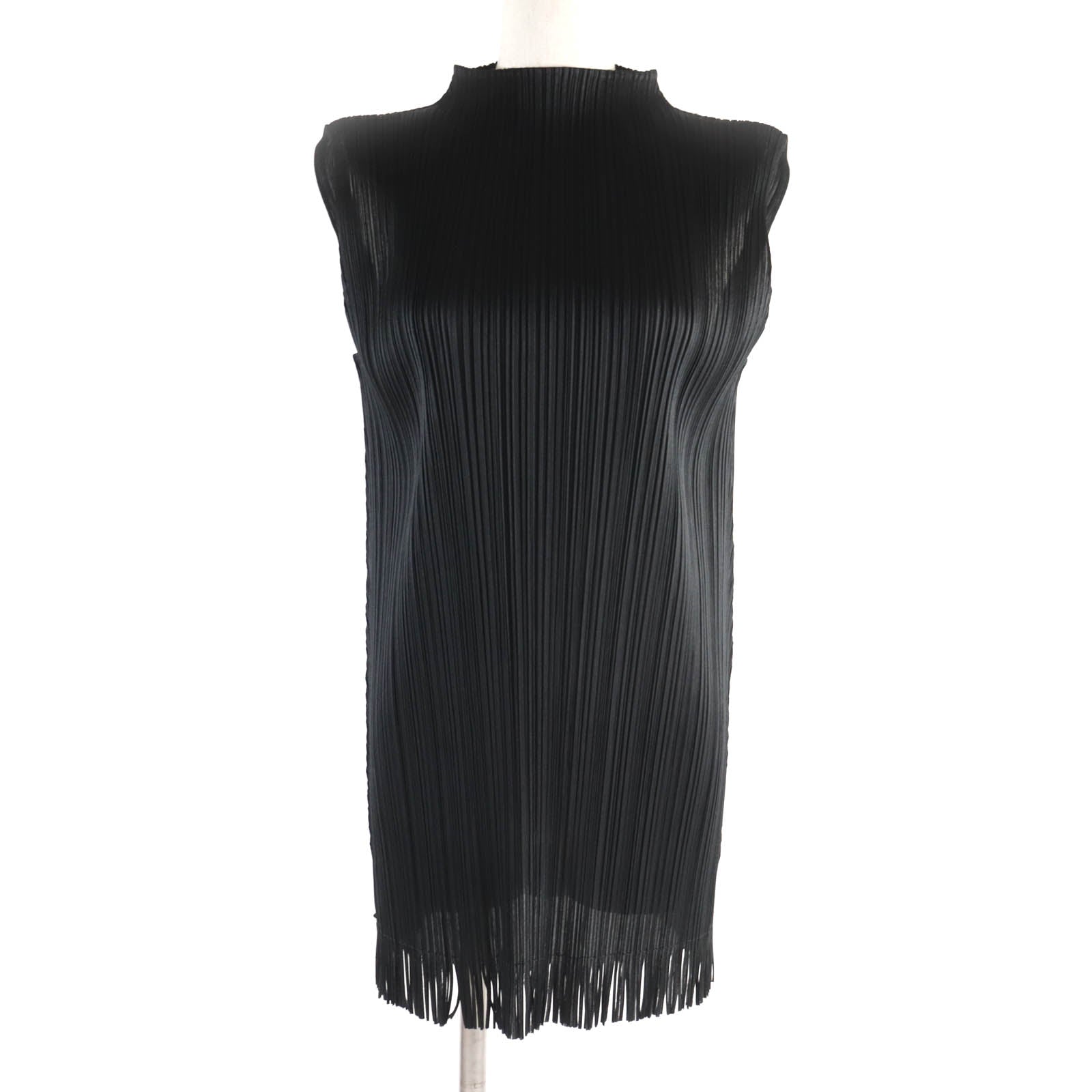 Issey Miyake Sleeveless Fringed Tunic Dress