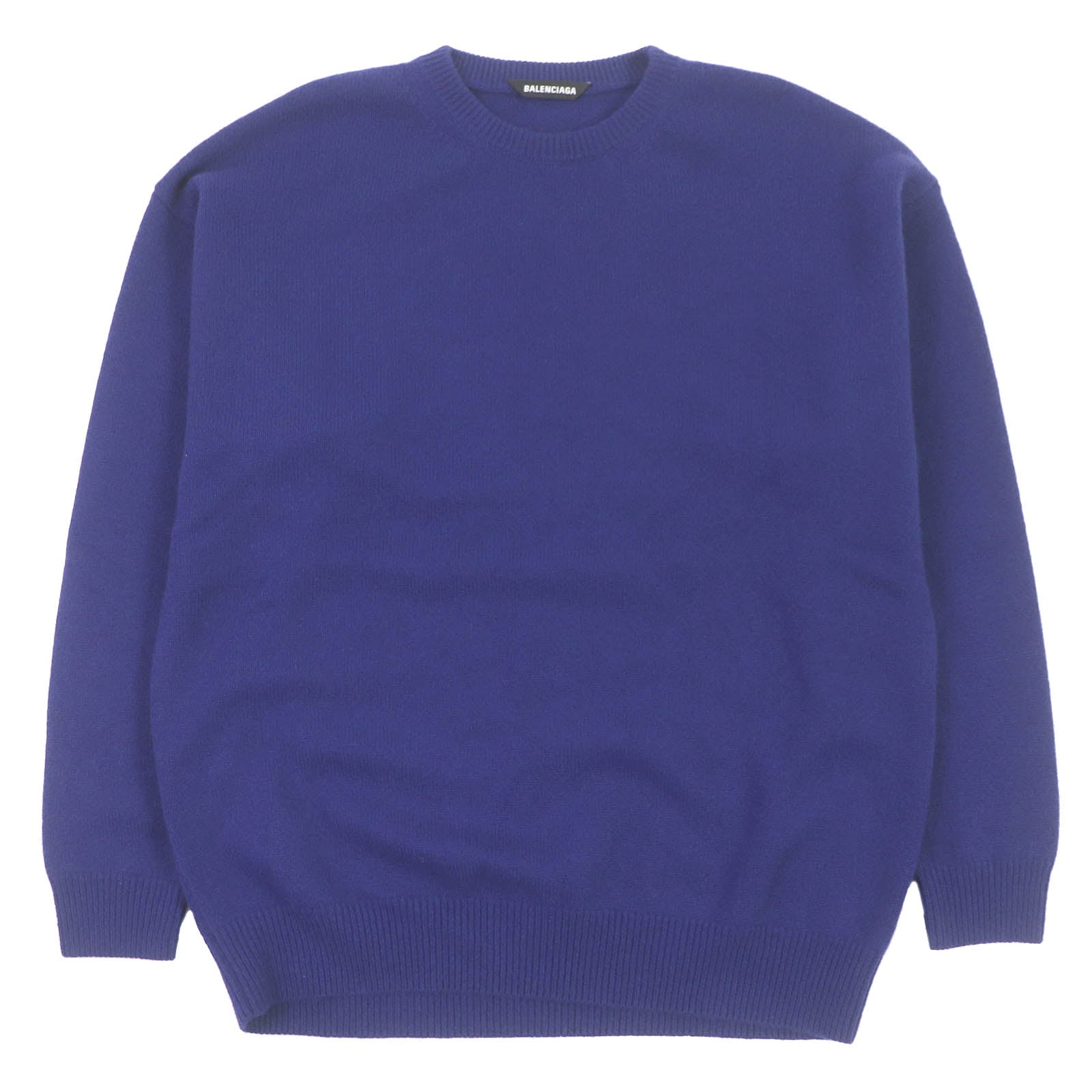 Balenciaga Cashmere Logo Knit Sweater Blue XS