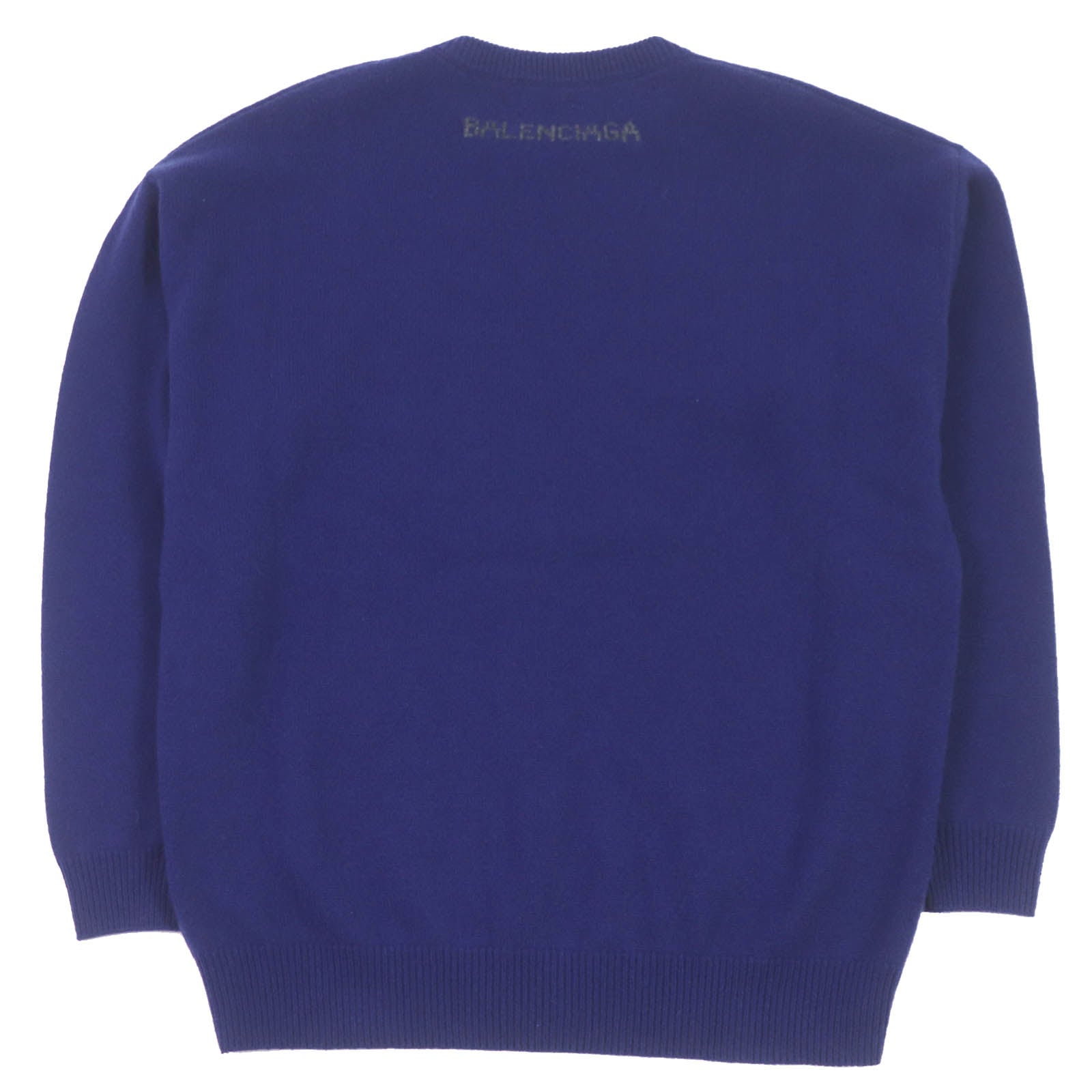 Balenciaga Cashmere Logo Knit Sweater Blue XS