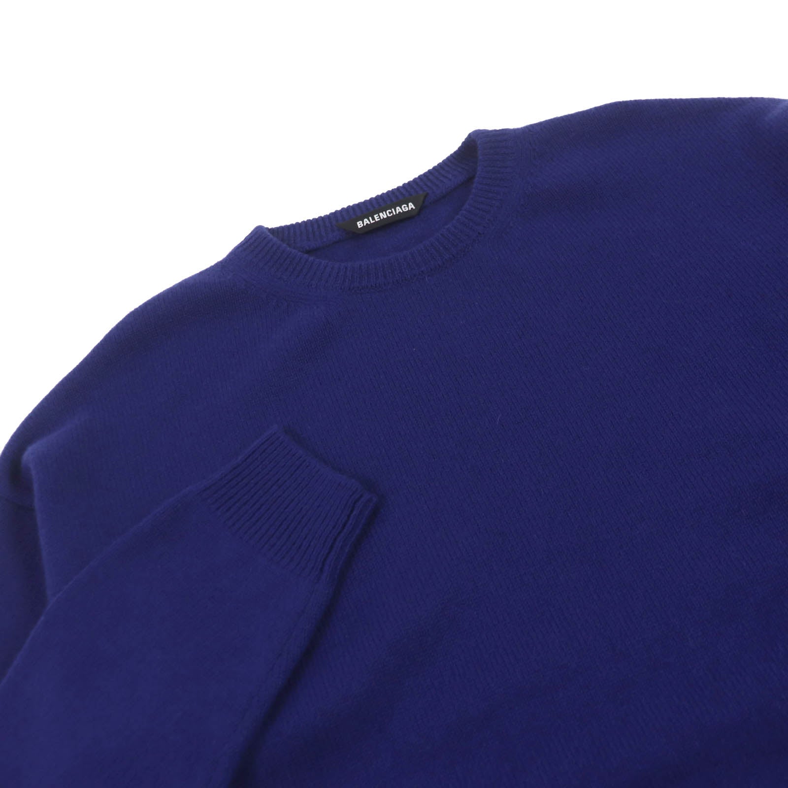 Balenciaga Cashmere Logo Knit Sweater Blue XS