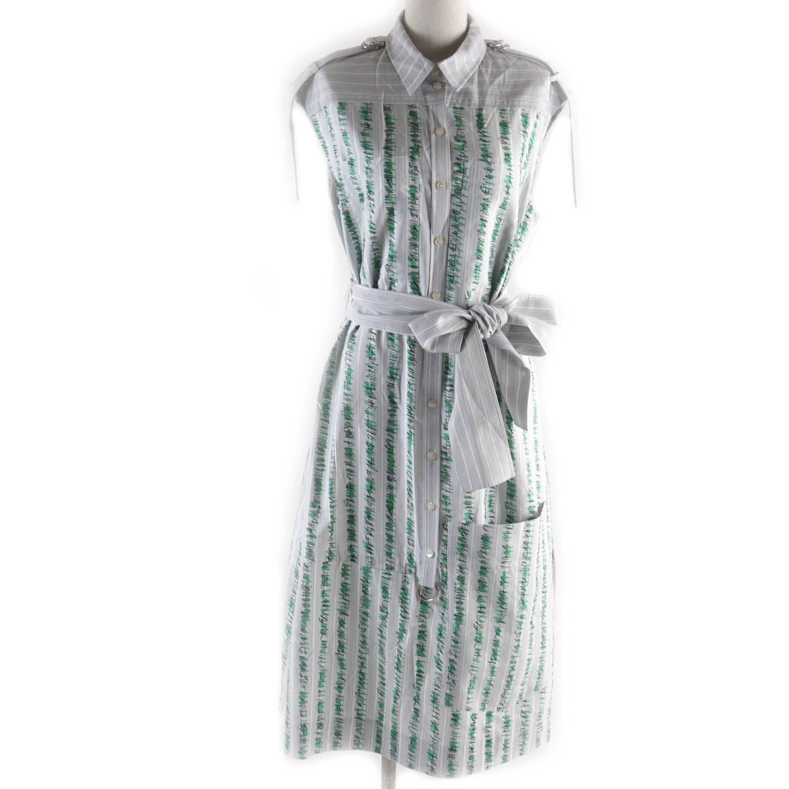 Burberry Silk Cotton Print Sleeveless Dress