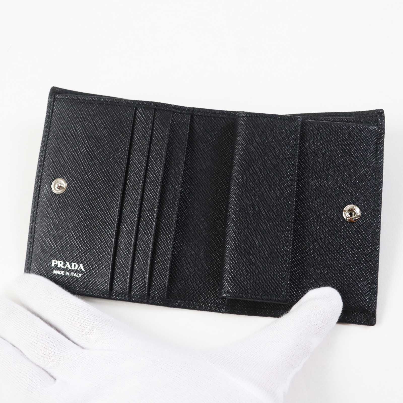 PRADA Saffiano Leather Bifold Wallet Black