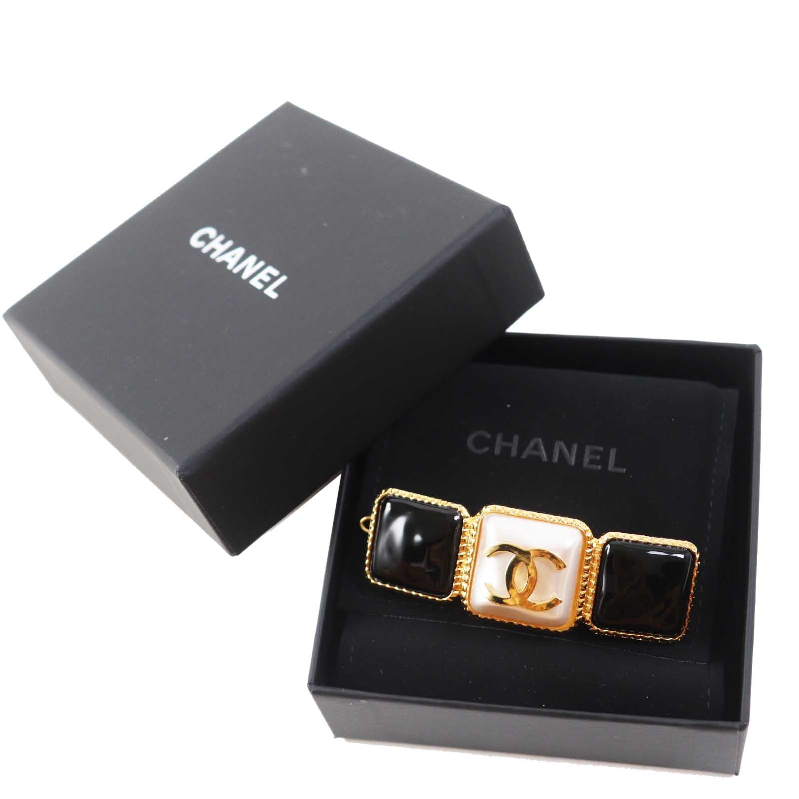 Chanel COCO Mark Hair Accessories Black Gold