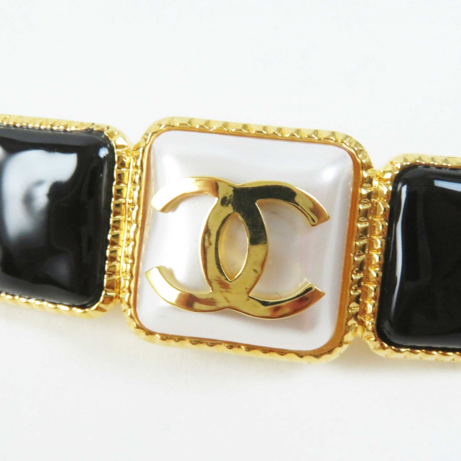 Chanel COCO Mark Hair Accessories Black Gold