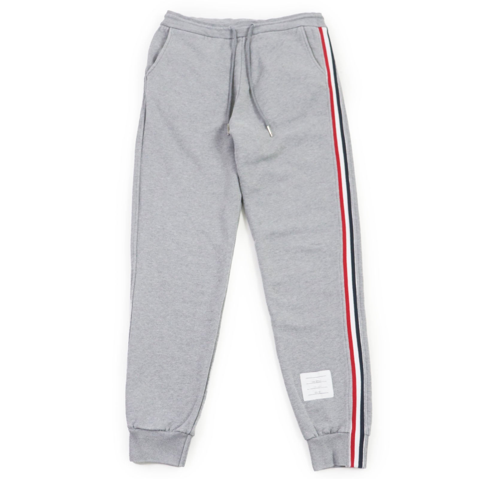 THOM BROWNE Stripe Sweatpants Cotton Light Gray