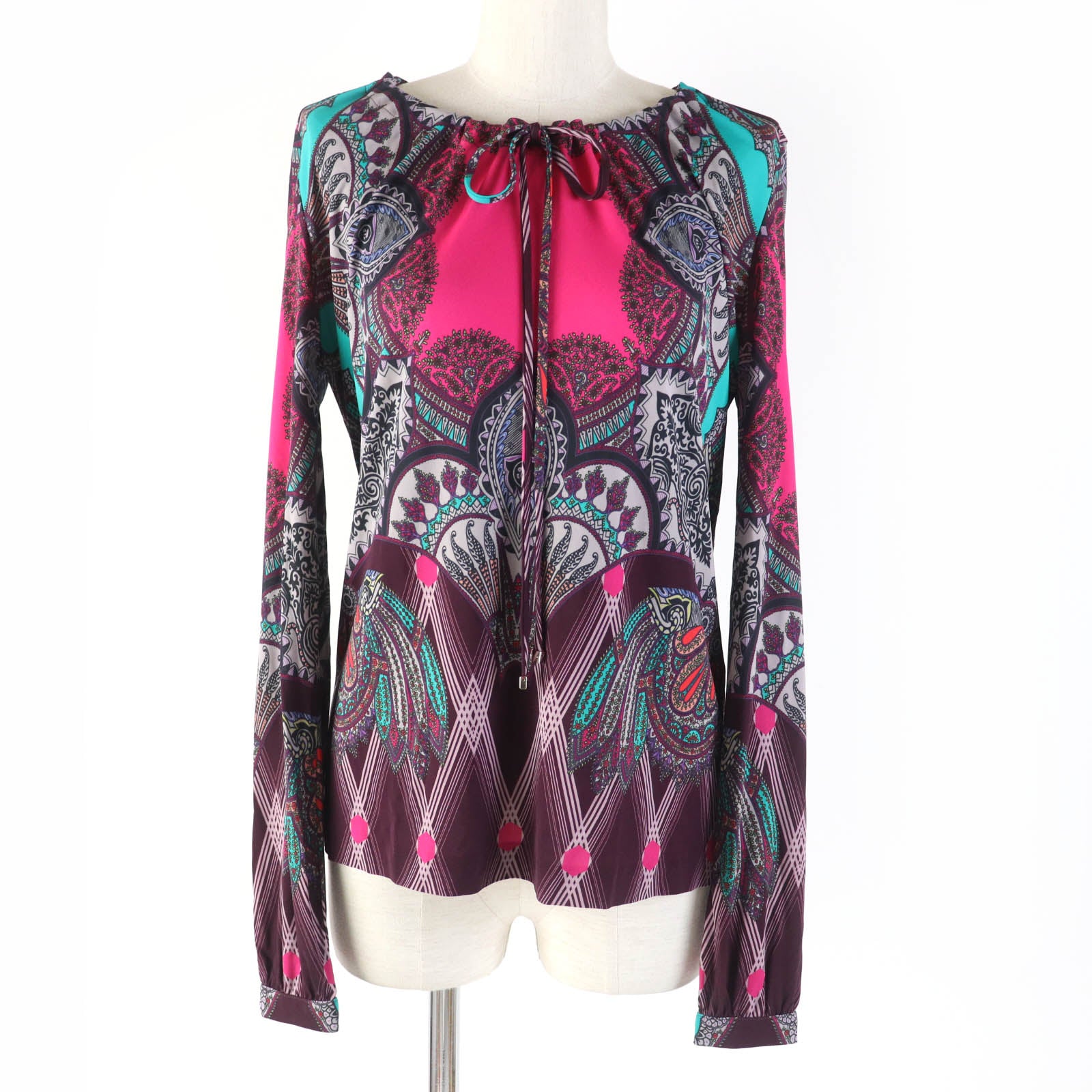 ETRO Rayon Paisley Long Sleeve Blouse Women