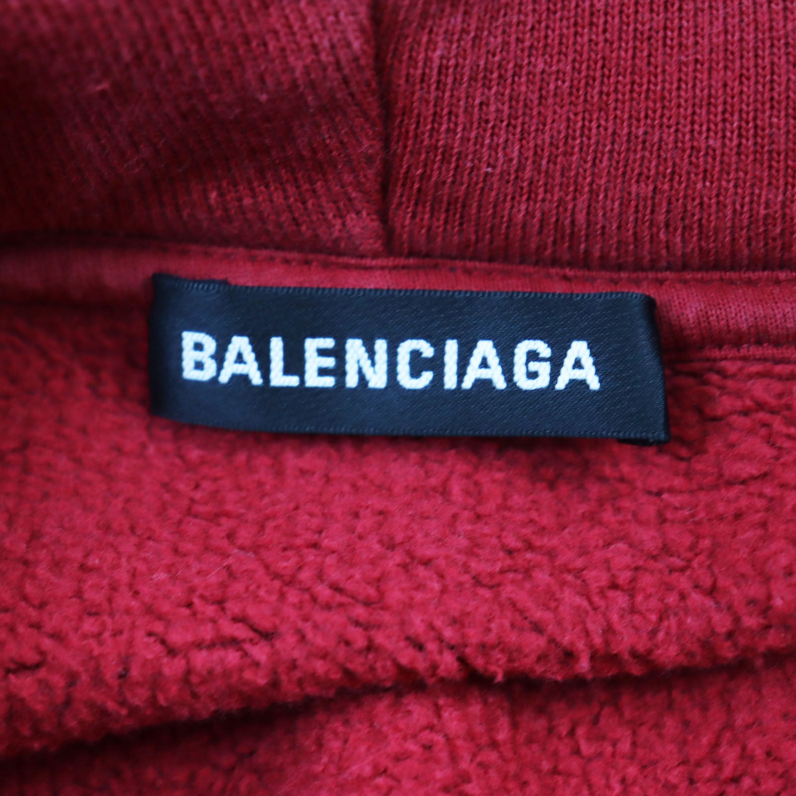 Balenciaga Cotton Back Logo Hoodie Red M