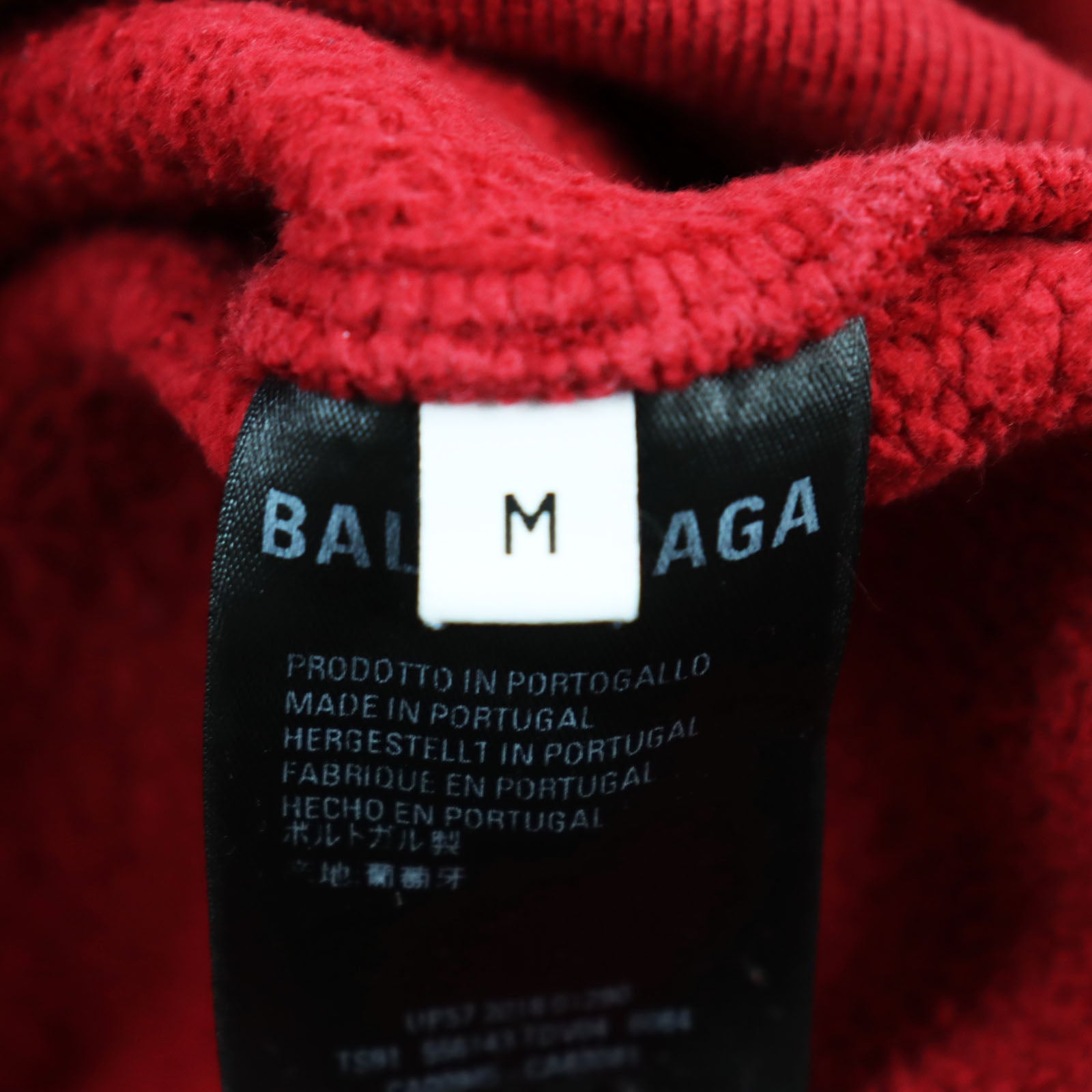 Balenciaga Cotton Back Logo Hoodie Red M