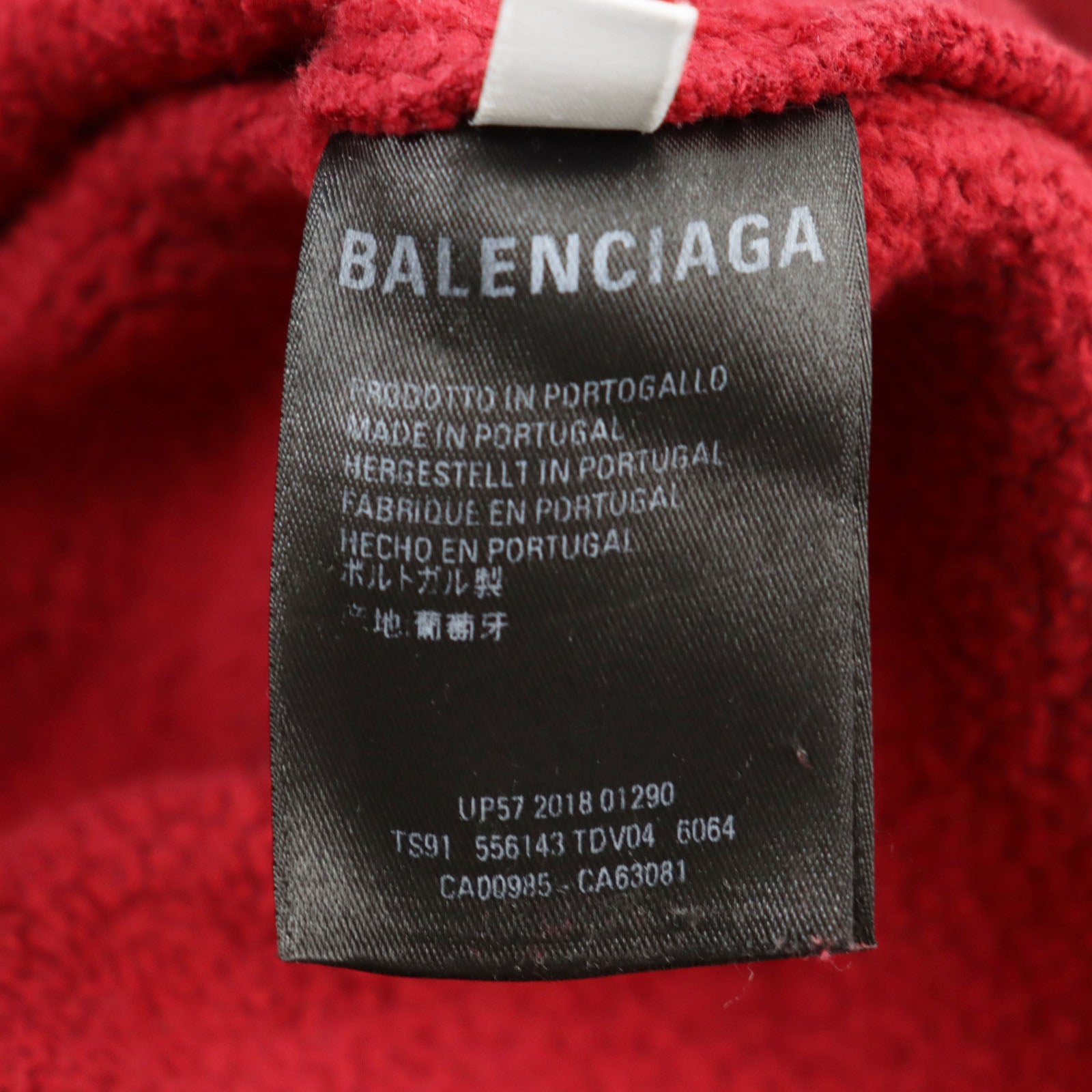 Balenciaga Cotton Back Logo Hoodie Red M