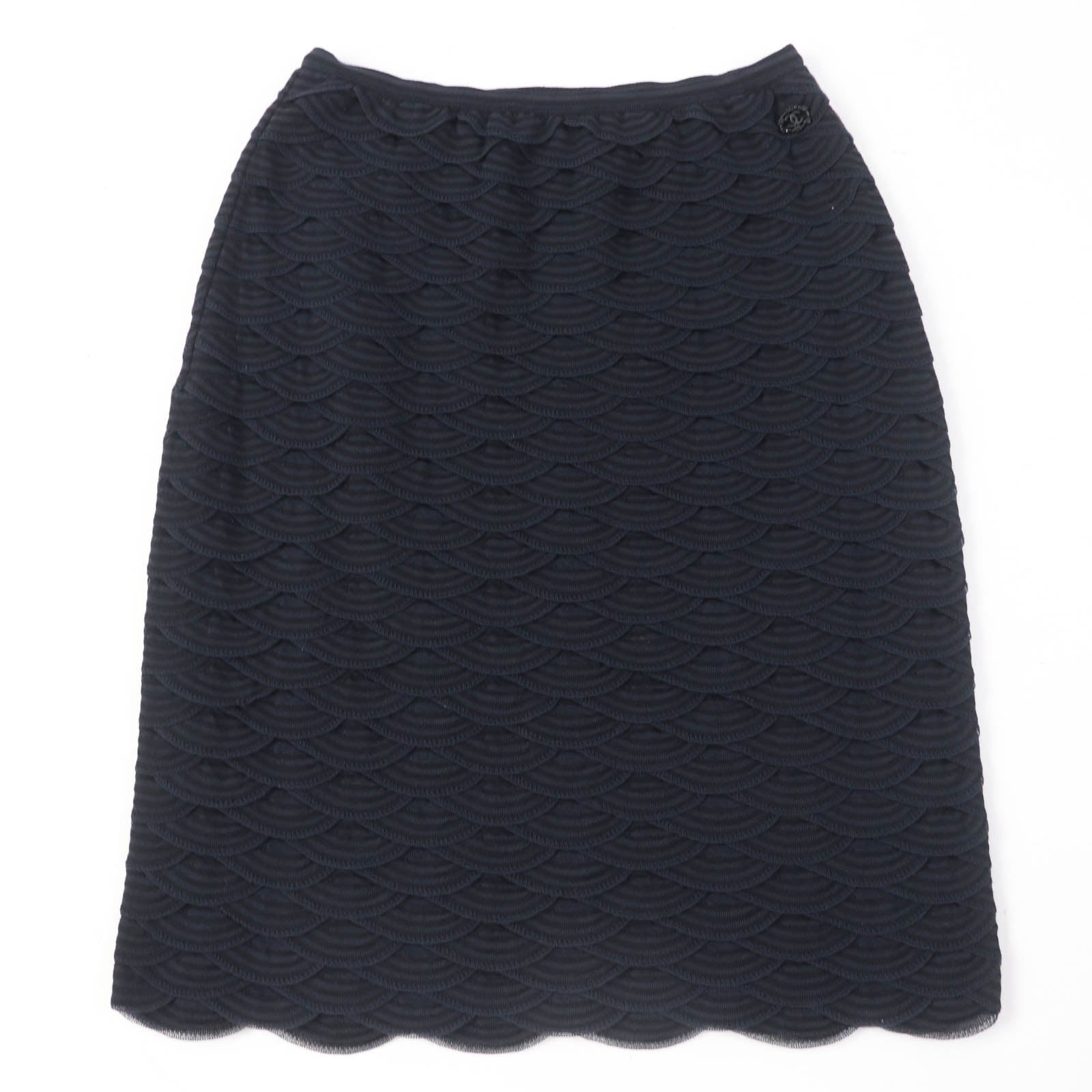 Chanel Rayon Cotton Nylon Tight Skirt 38