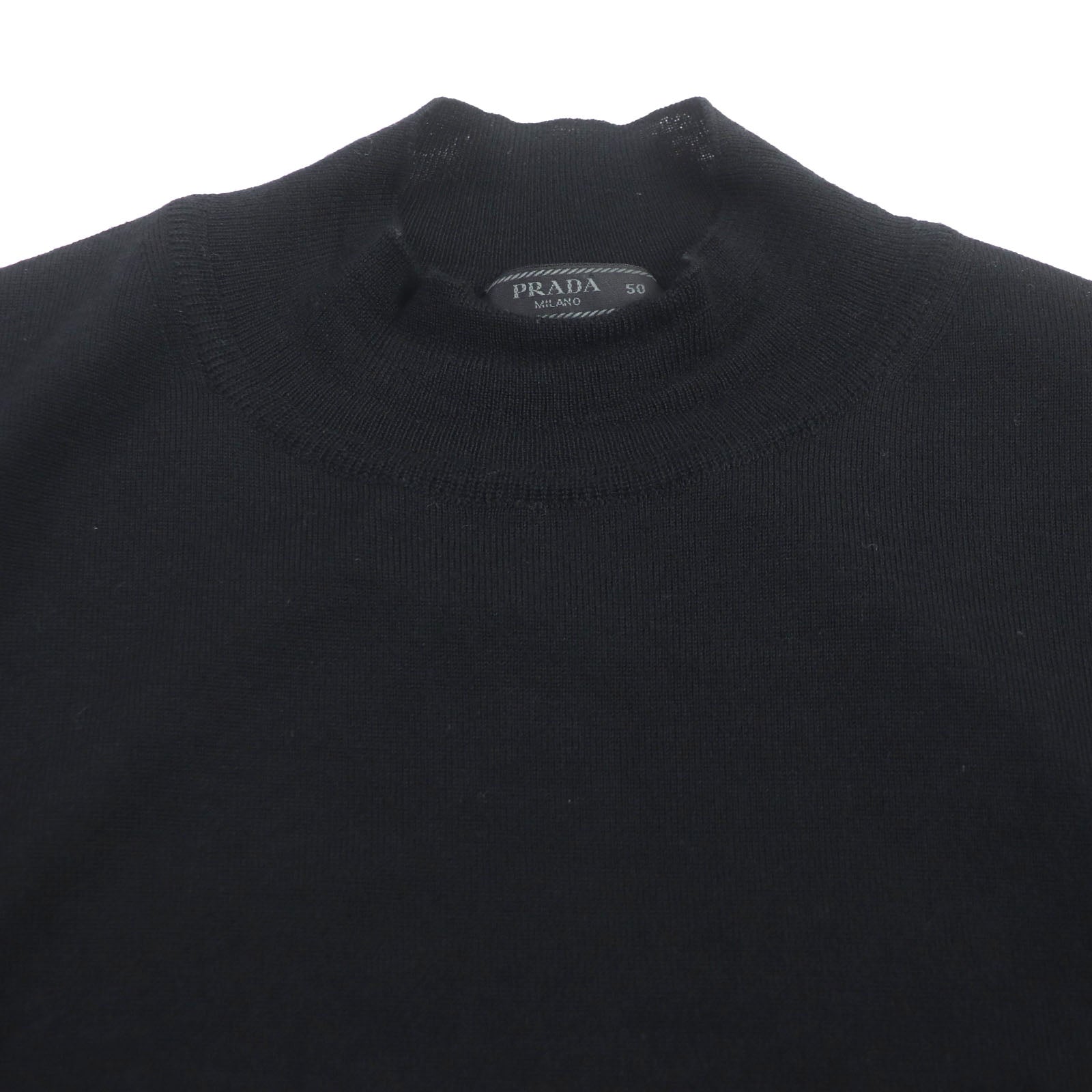 PRADA Wool Bottleneck Knit Sweater Black