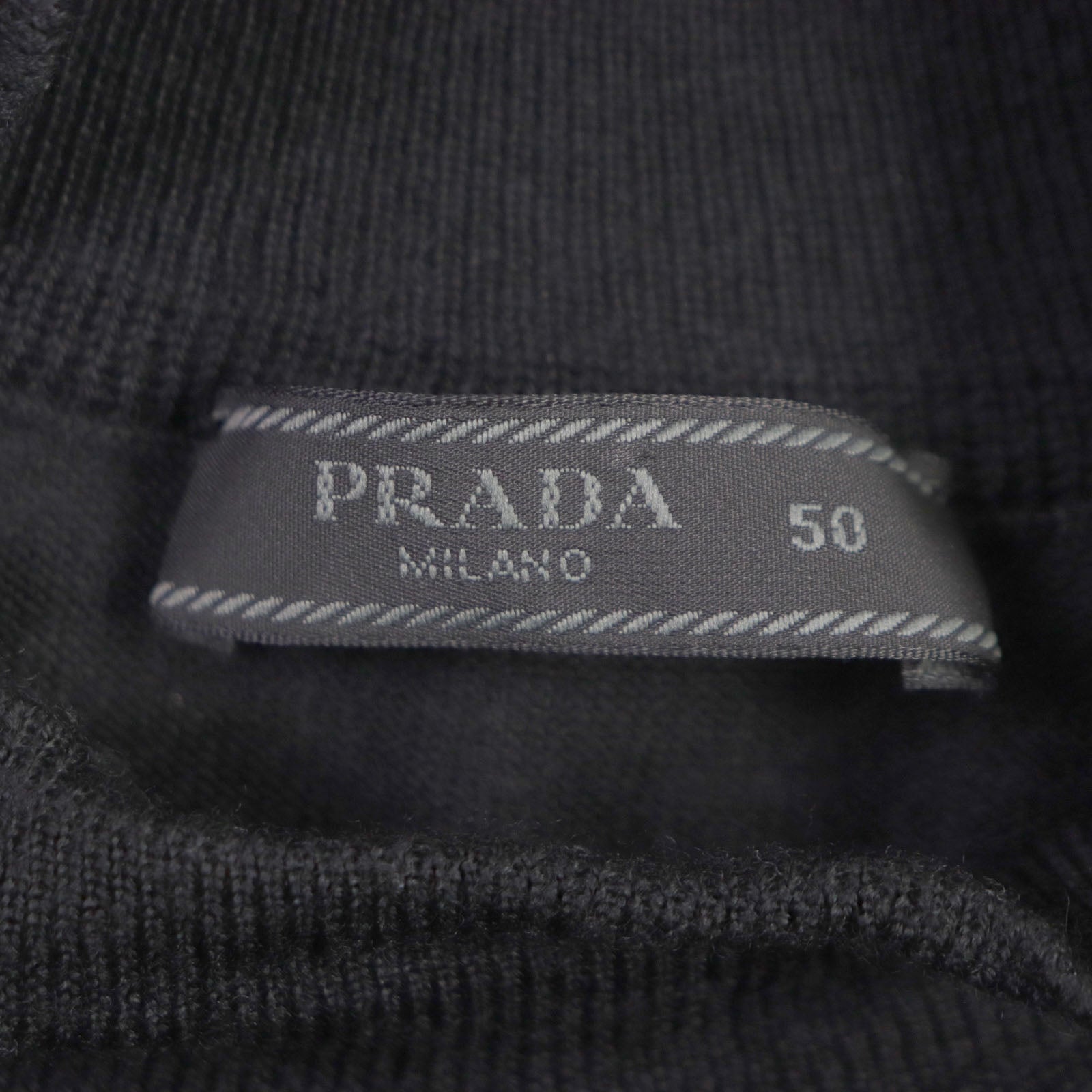 PRADA Wool Bottleneck Knit Sweater Black