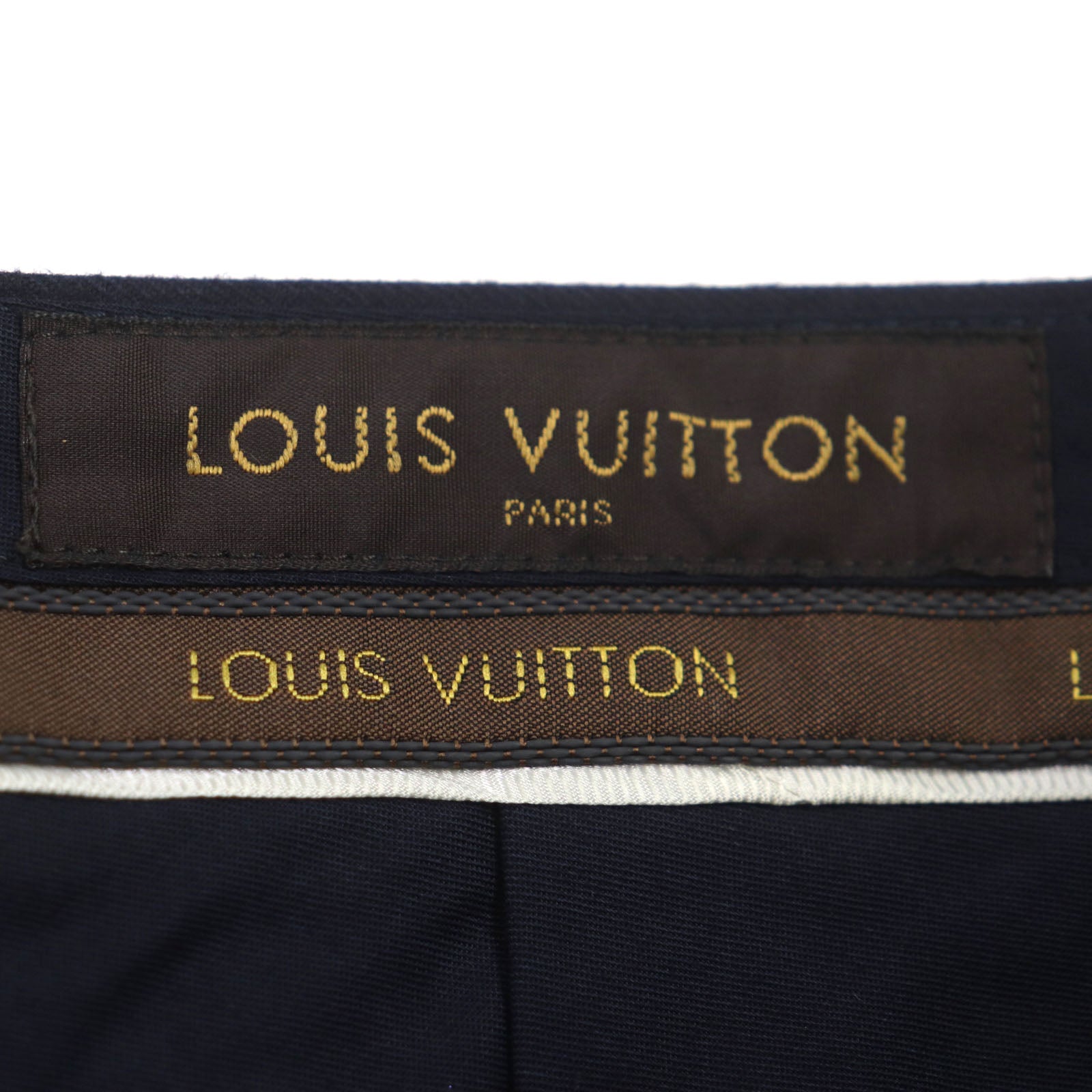 Louis Vuitton Wool Logo Button Slacks