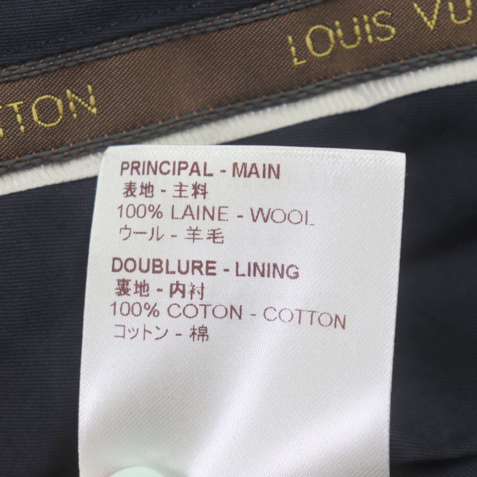 Louis Vuitton Wool Logo Button Slacks